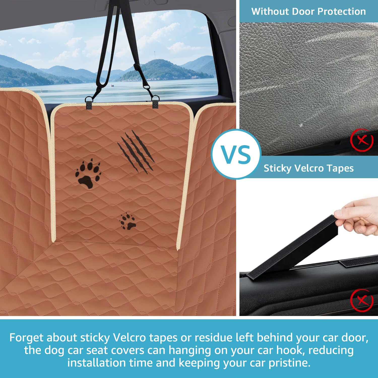 Lassie XL Truck Dog Seat Cover Back Seat, Dog Car Hammock for Large SUV and Trucks Compatible with F150 F250/Chevrolet Silverado