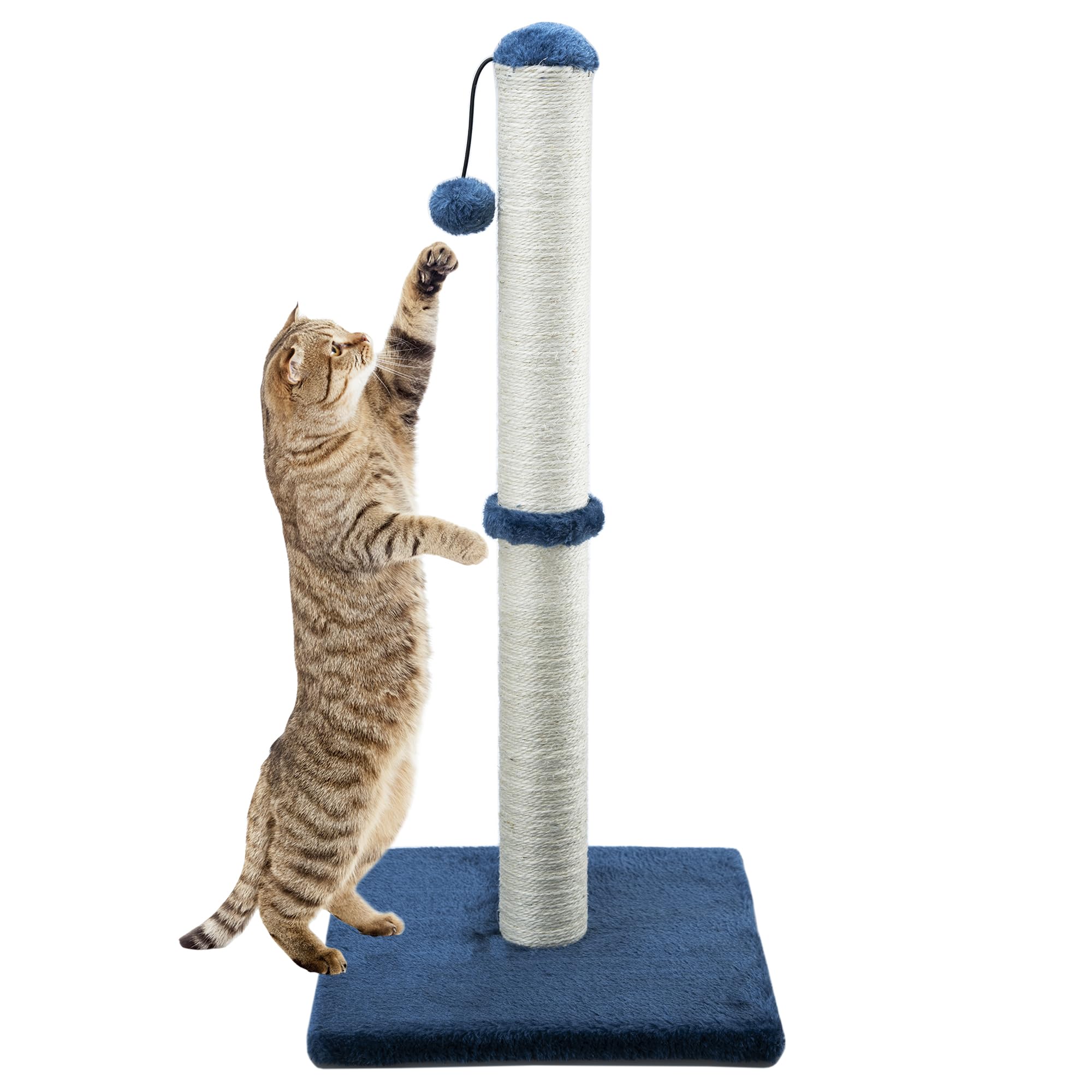 Dimaka 29  Tall Cat Scratching Post, Claw Scratcher with Sisal Rope and Covered with Soft Smooth Plush