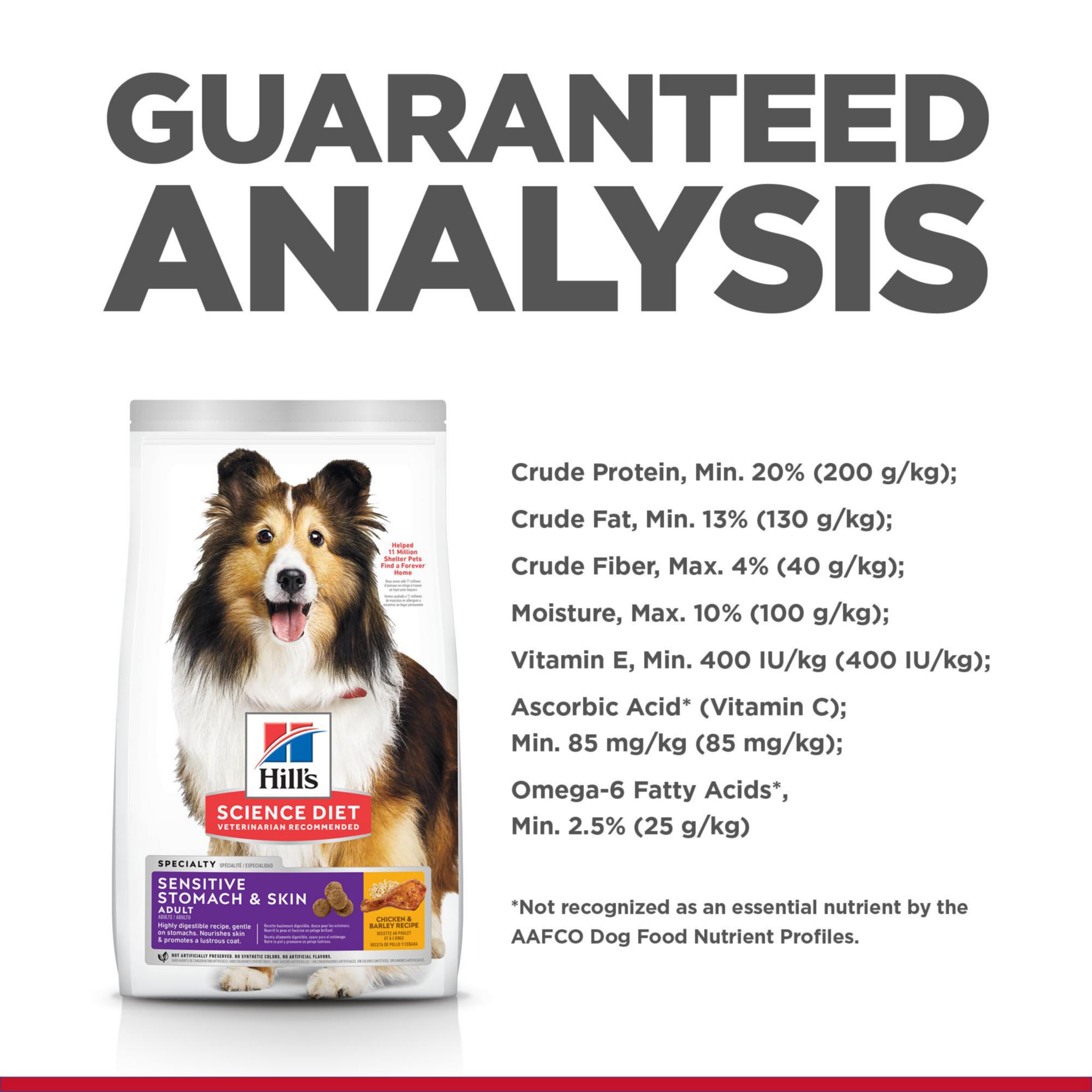 Hills Science Diet Sensitive Stomach & Skin, Adult 1-6, Stomach & Skin Sensitivity Support, Dry Dog Food, Chicken Recipe, 15.5