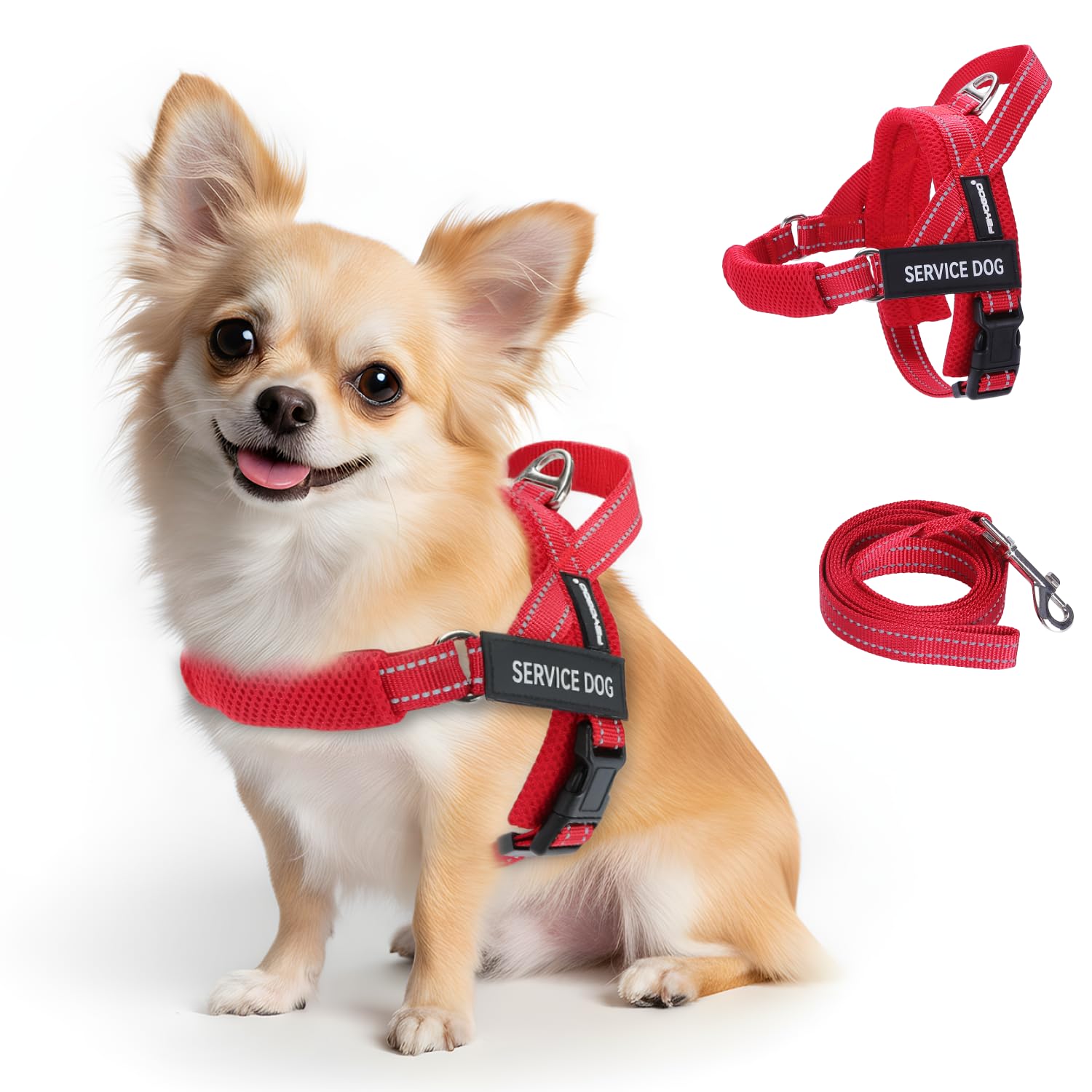 FAYOGOO Service Dog Vest for Small to Large Sized Dogs,Lightweight Service Dog Harness with Adjustable Chest Strap,No-Pull No-Ch