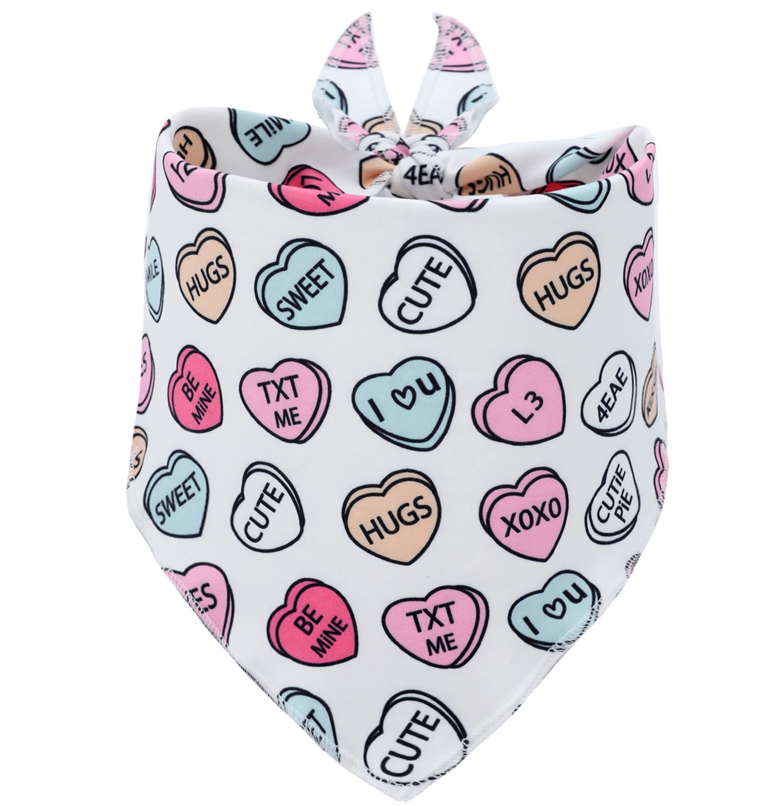 Boombone Valentines Dog Bandana, Heart Dog Bandana For Medium Large Dogs