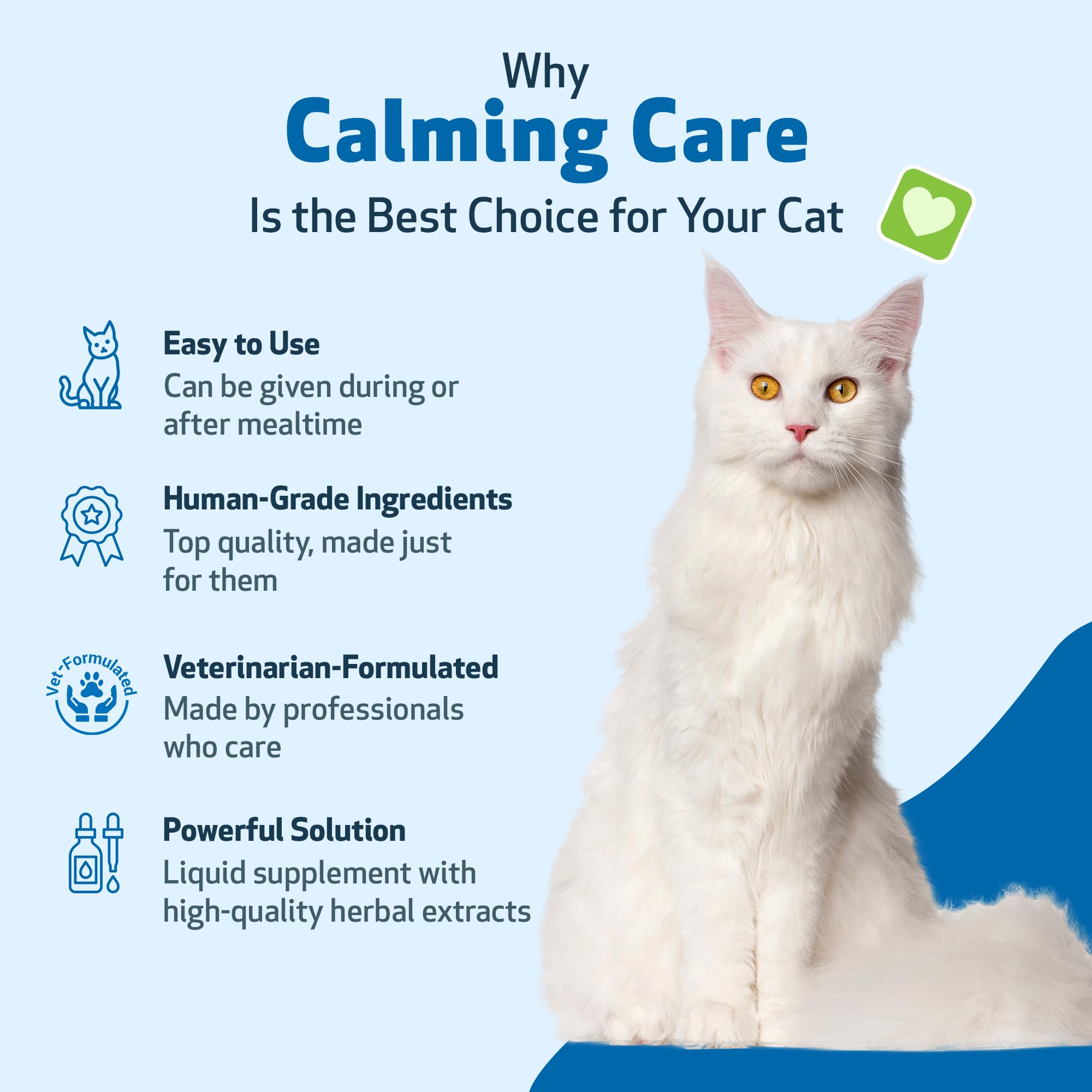 Pet Wellbeing Calming Care for Cats - Veterinarian-Formulated - Calm Support, Relaxed Nervous System, Emotional Balance, Adaptog