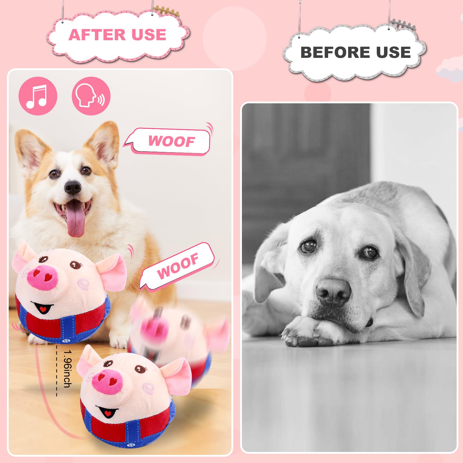 Interactive Dog Toys, Remote Control Toy, Rechargeable Automatic Dog Toy Ball, Moving Toys For Large Dogs, Talking Squeaky Music