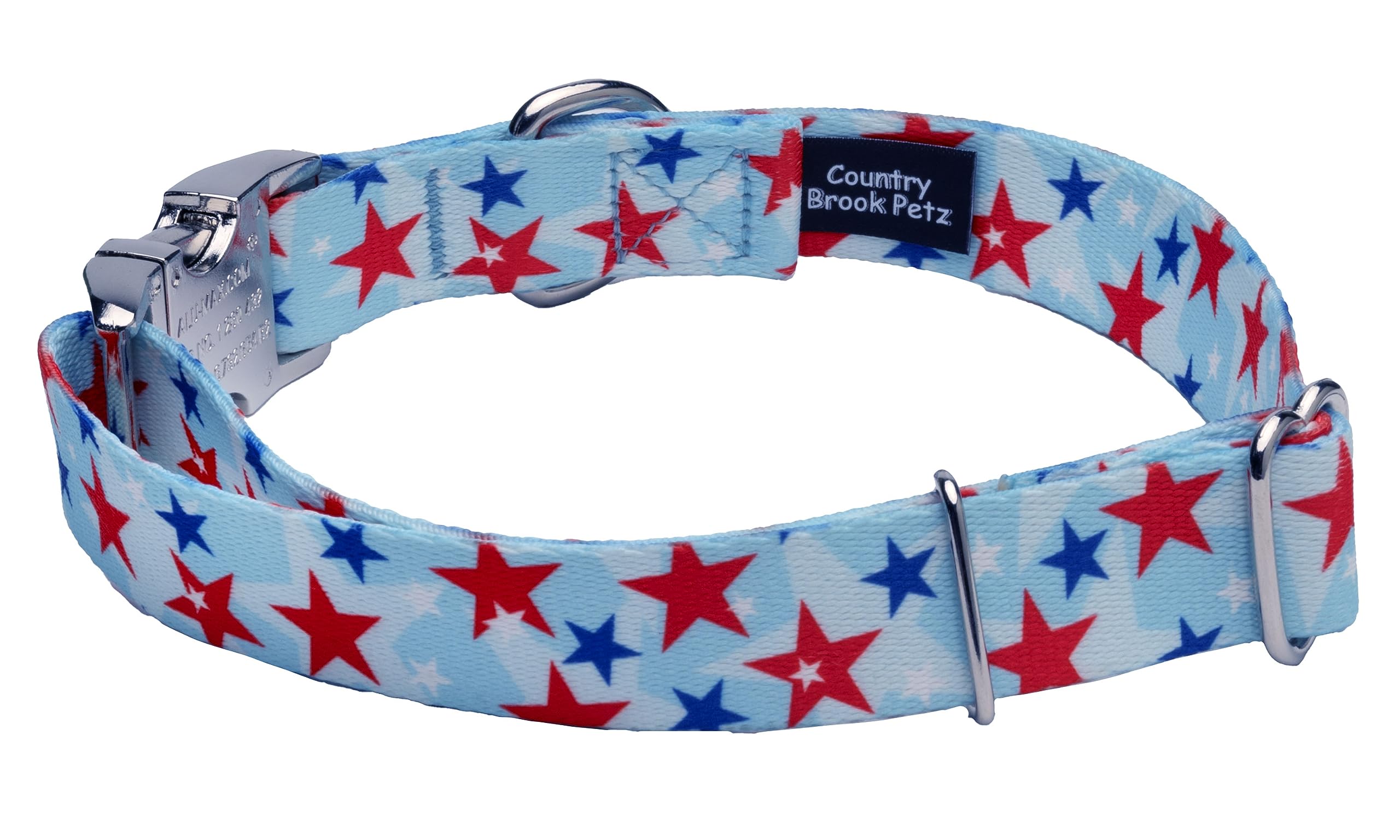 Country Brook Petz - Premium American Celebration Dog Collar - Americana Collection Featuring Patriotic Designs (1 Inch, Large)