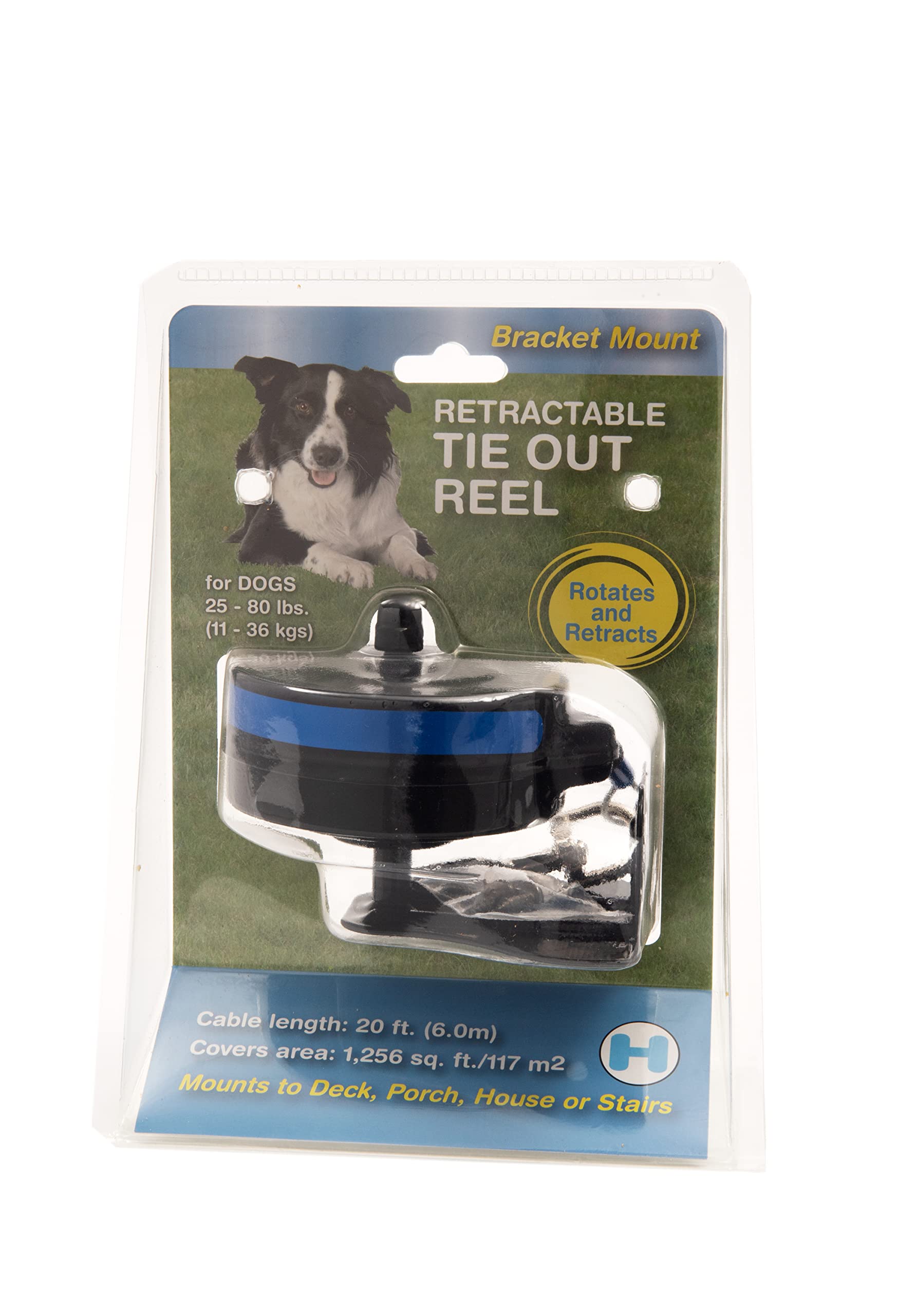 Lixit Bracket Mount and Stake Retractable Leash Tie Outs for Dogs (Bracket, Medium)