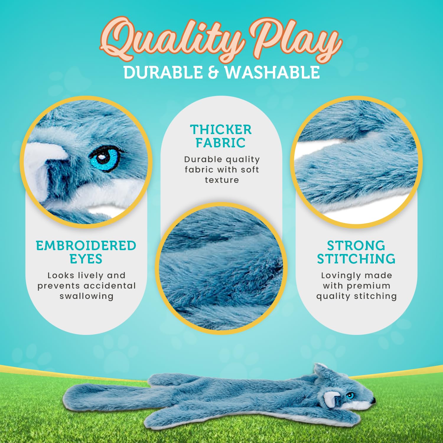 Chesk No Stuffing Dog Toys For Aggressive Chewers - 5-Pack Ultra Soft And Durable Squeaky Dog Toys Crinkle Dog Toy For All Breed