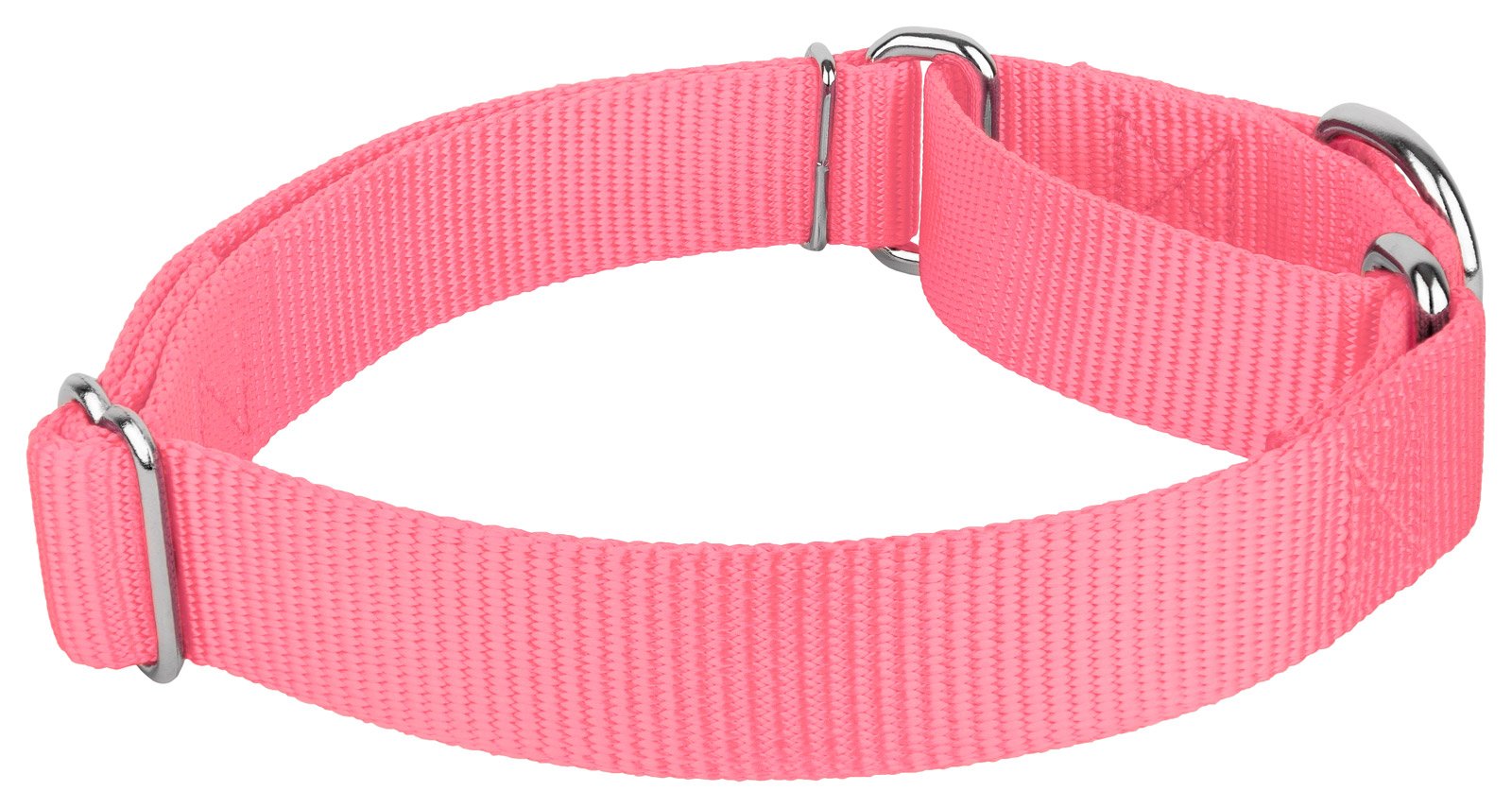 Country Brook Design - Pink Martingale Heavy Duty Nylon Dog Collar - 21 Vibrant Color Options (1 Inch Width, Medium)