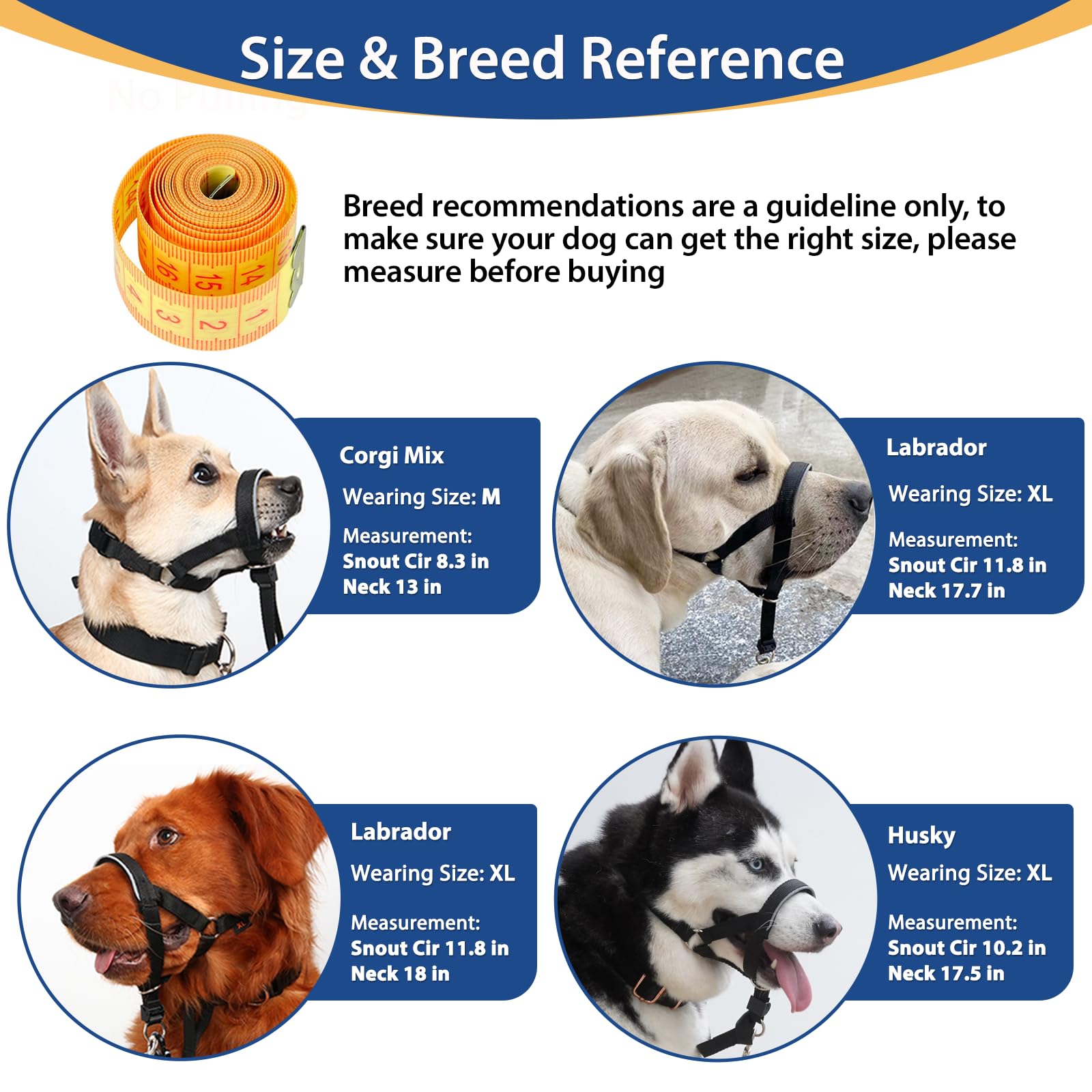 BARKLESS Head Collar for Dogs, No Pull Head Halter for Large Medium Small Dogs, Nose Leash Stops Heavy Pulling, Muzzle Leash wit