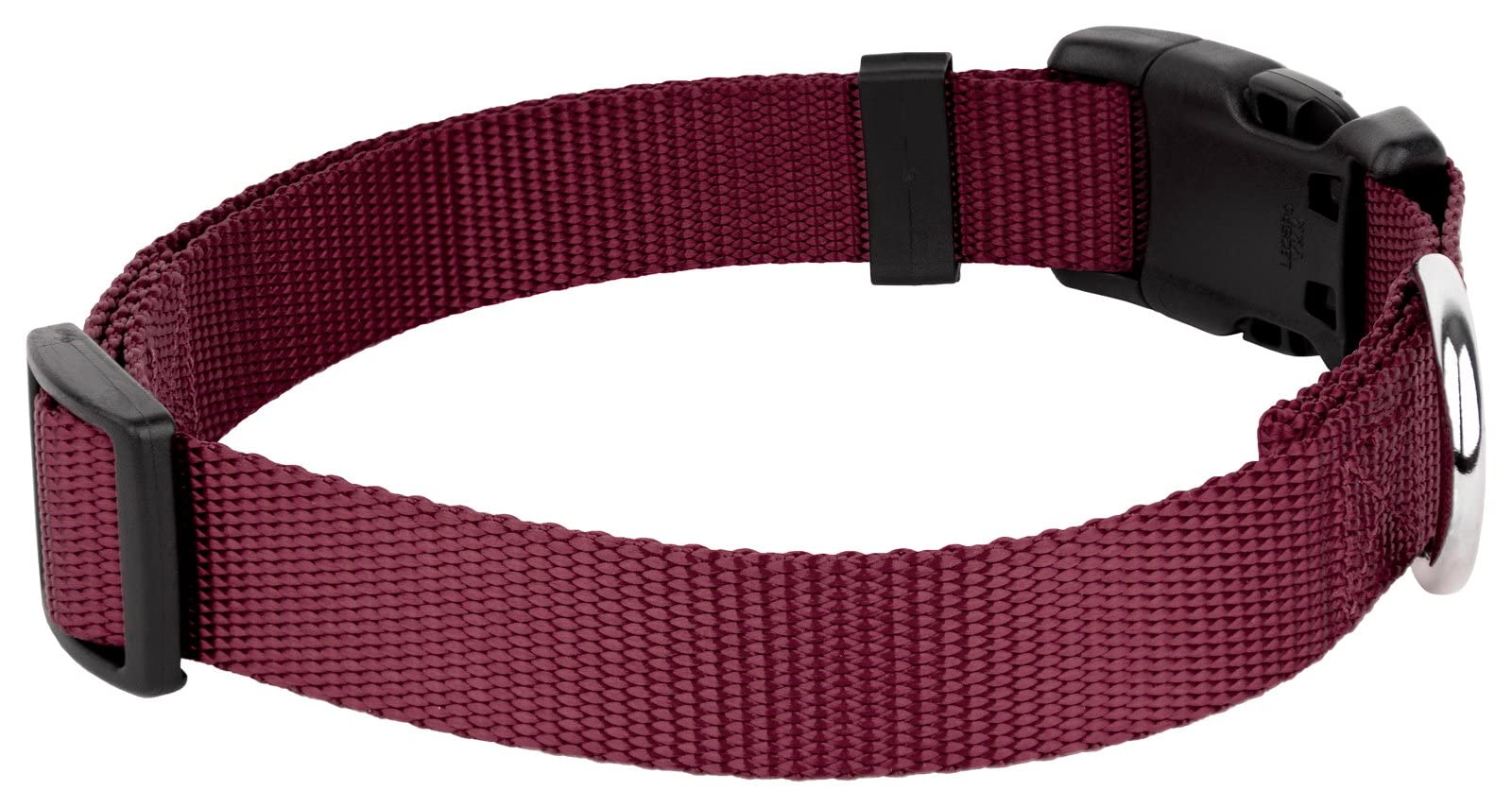 Country Brook Petz - 30+ Vibrant Colors - American Made Deluxe Nylon Dog Collar With Buckle (Medium, 3/4 Inch Wide, Burgundy)