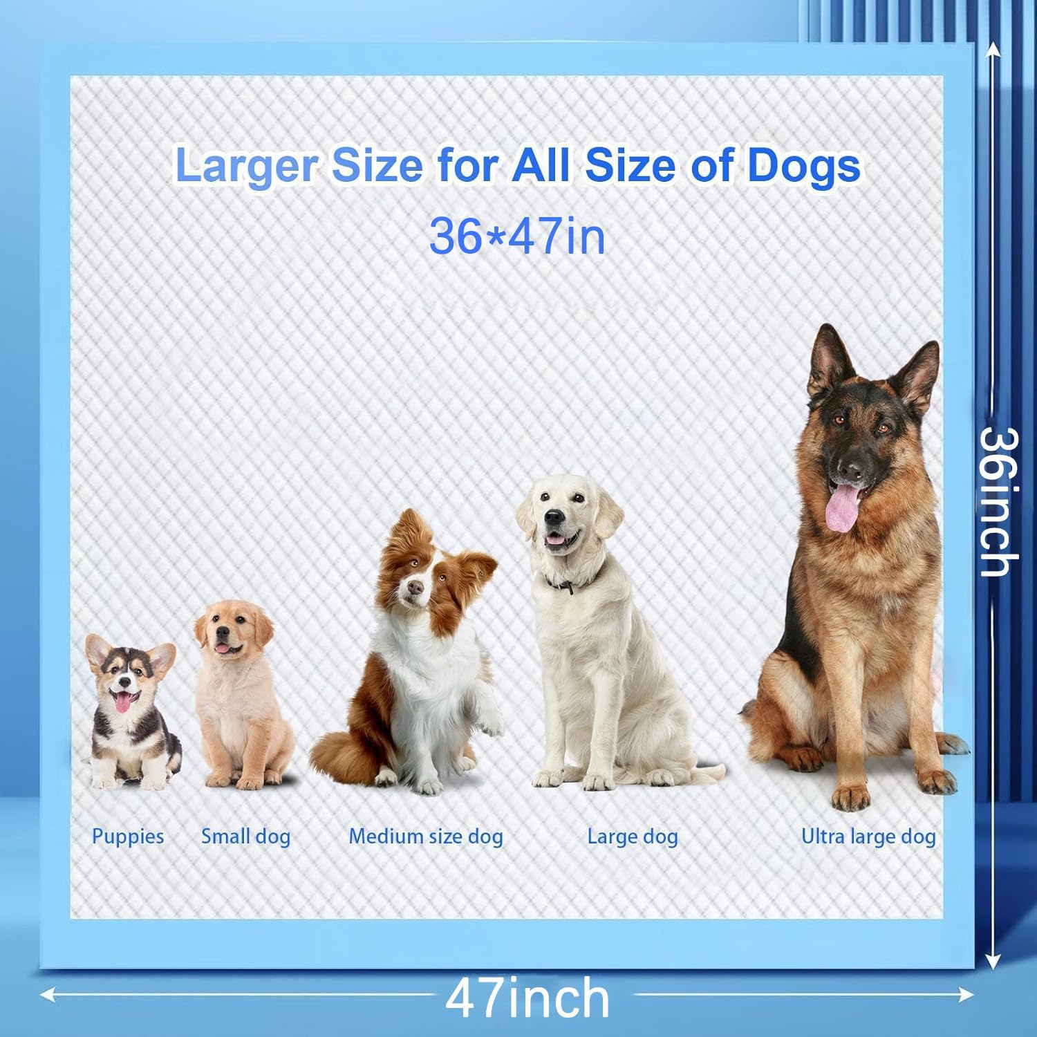 Xxxxl Puppy Pee Pads 35''X47'' 30 Count, Extra Large For Dogs, Leak-Proof & Super Absorbent, Thicken Disposable Potty Training P