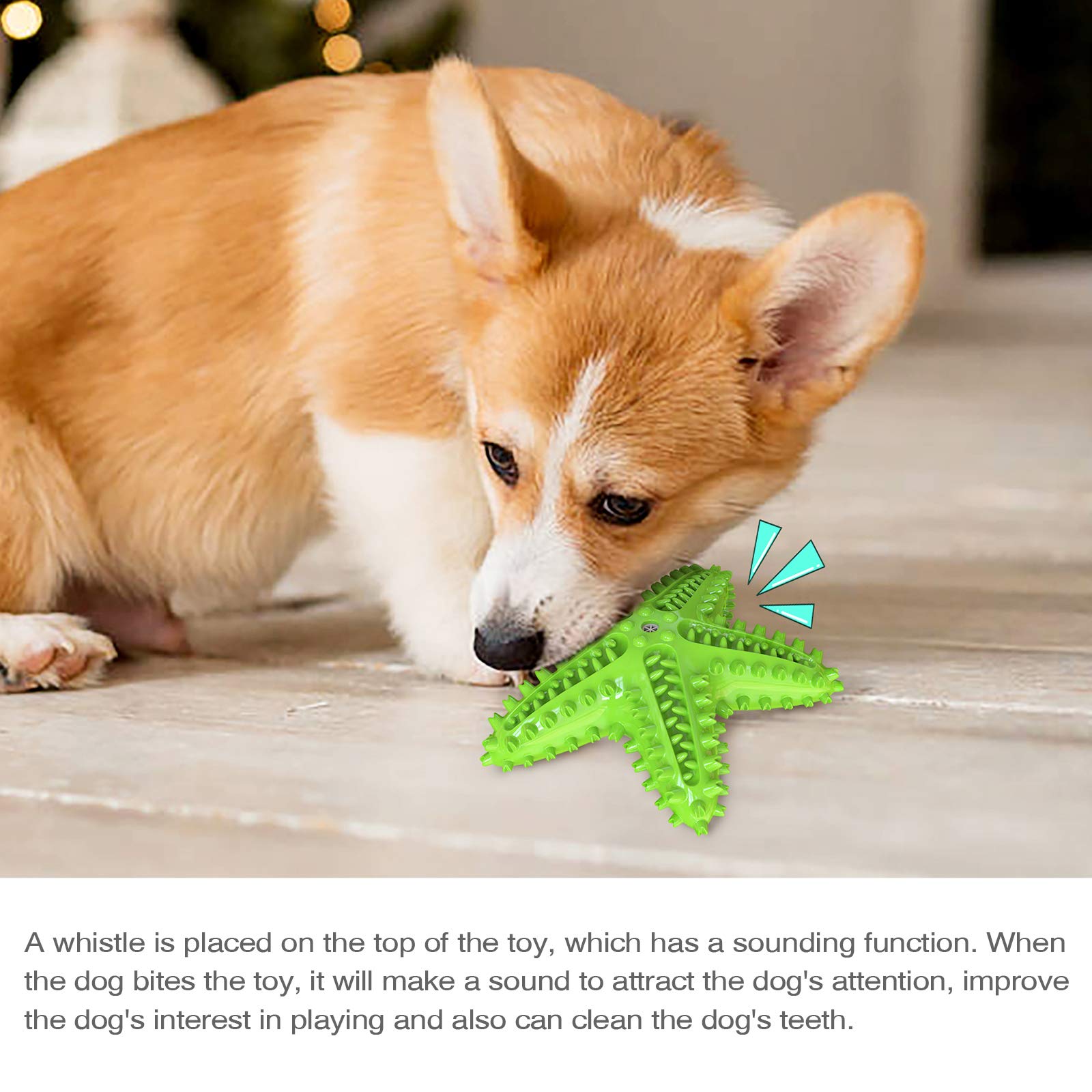 Carllg Dog Toys For Aggressive Chewers, Puppy Teething Chew Toys, Durable Indestructible Squeaky Interactive Puzzle Starfish Toy