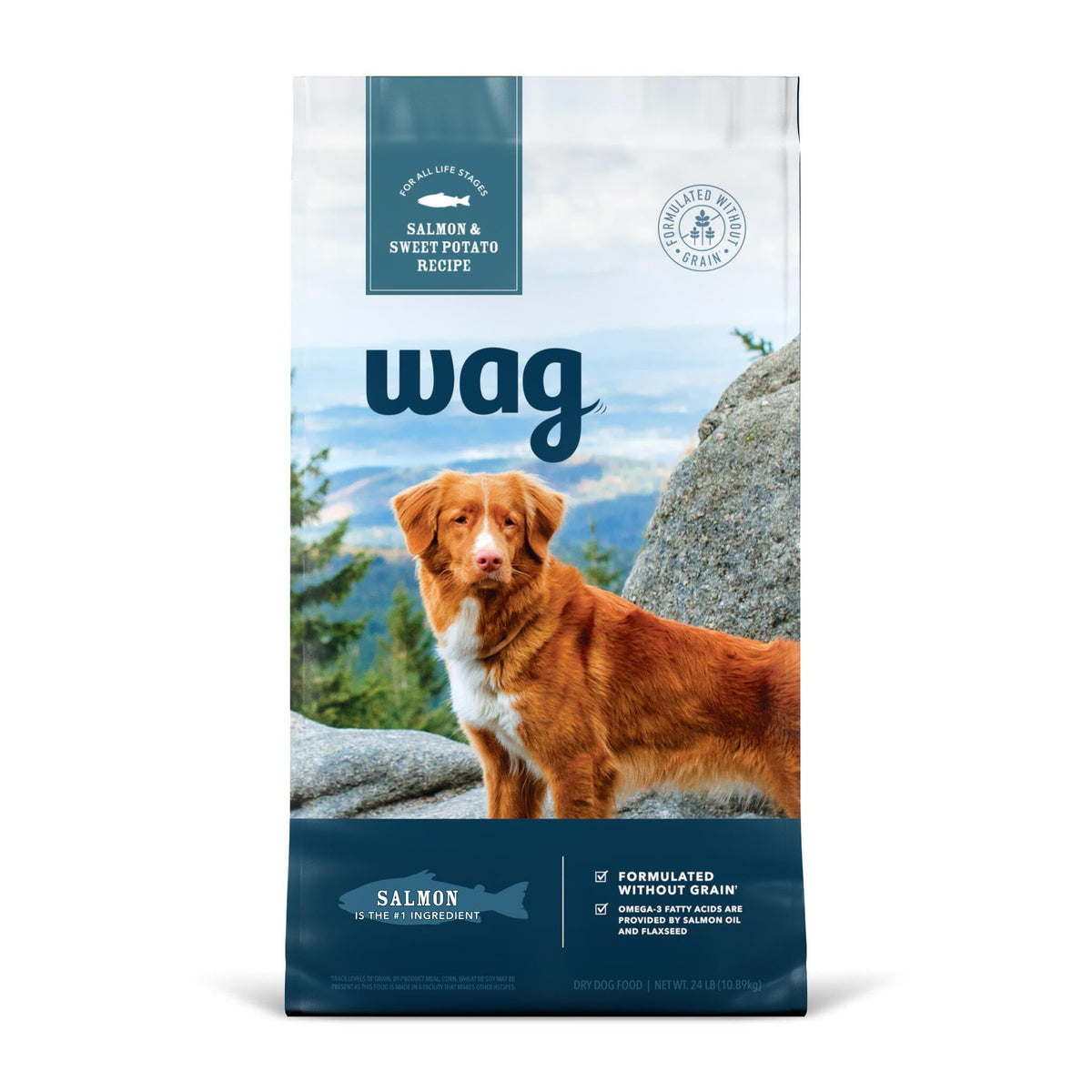 Amazon Brand - Wag Dry Dog Food Salmon & Sweet Potato, Grain Free 24 Lb Bag