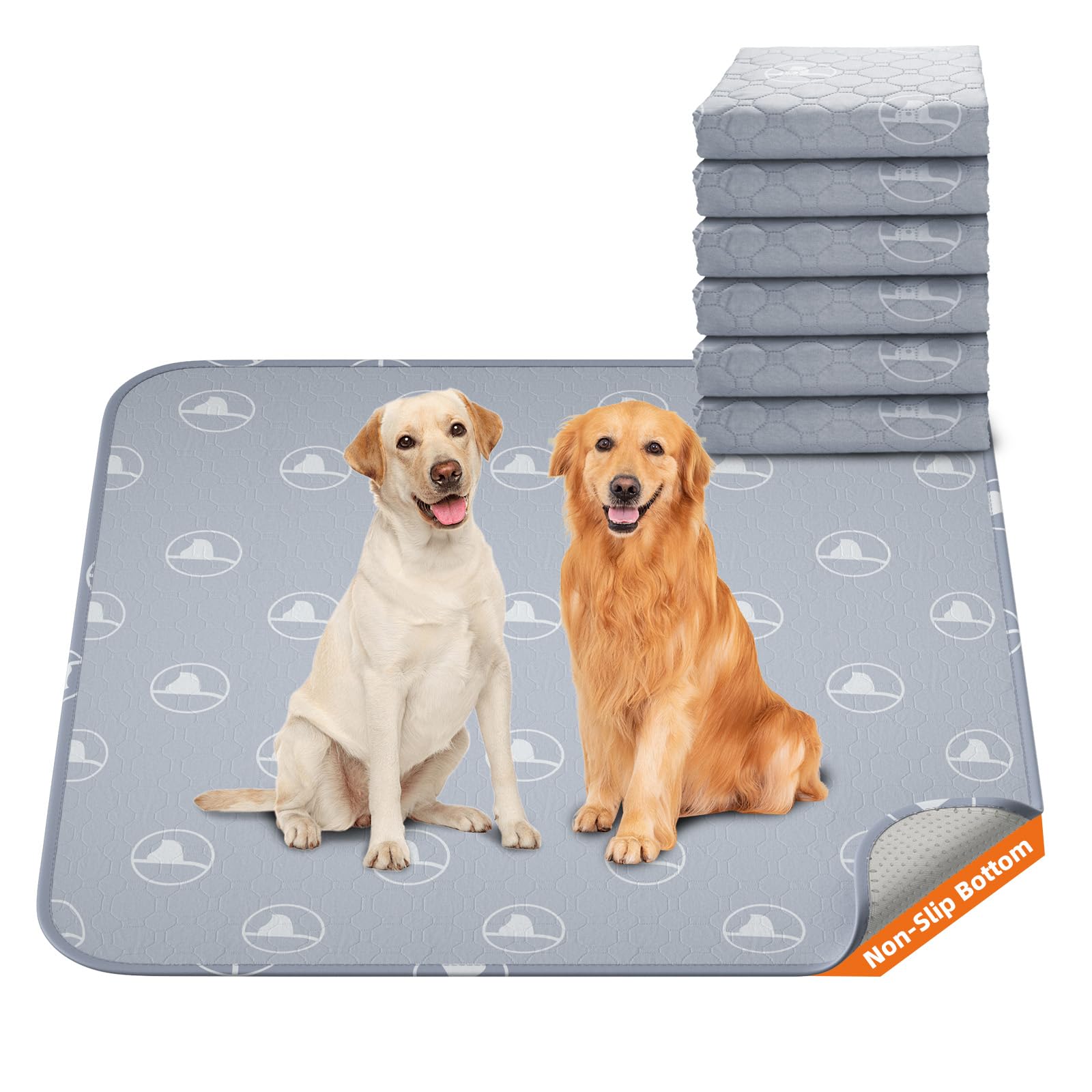 Washable Pee Pads For Dogs 6 Pack, 36'' X 36'' Reusable Pee Pads For Dogs, Super Absorbent Pet Training Pads, Reusable Puppy Pad