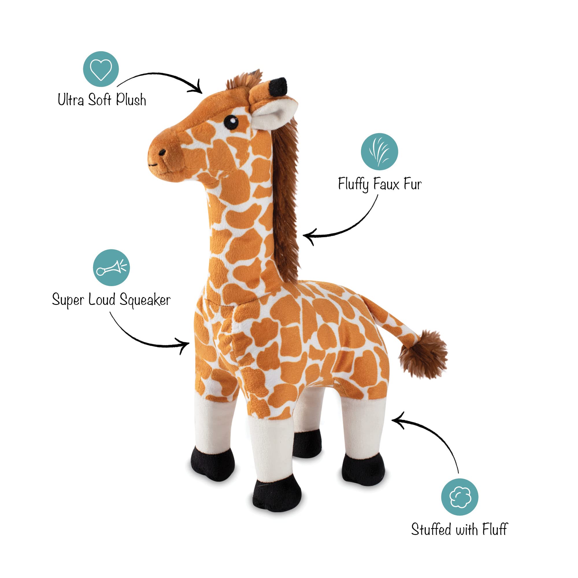 Fringe Studio Plush Dog Toy, Giraffe (289654)