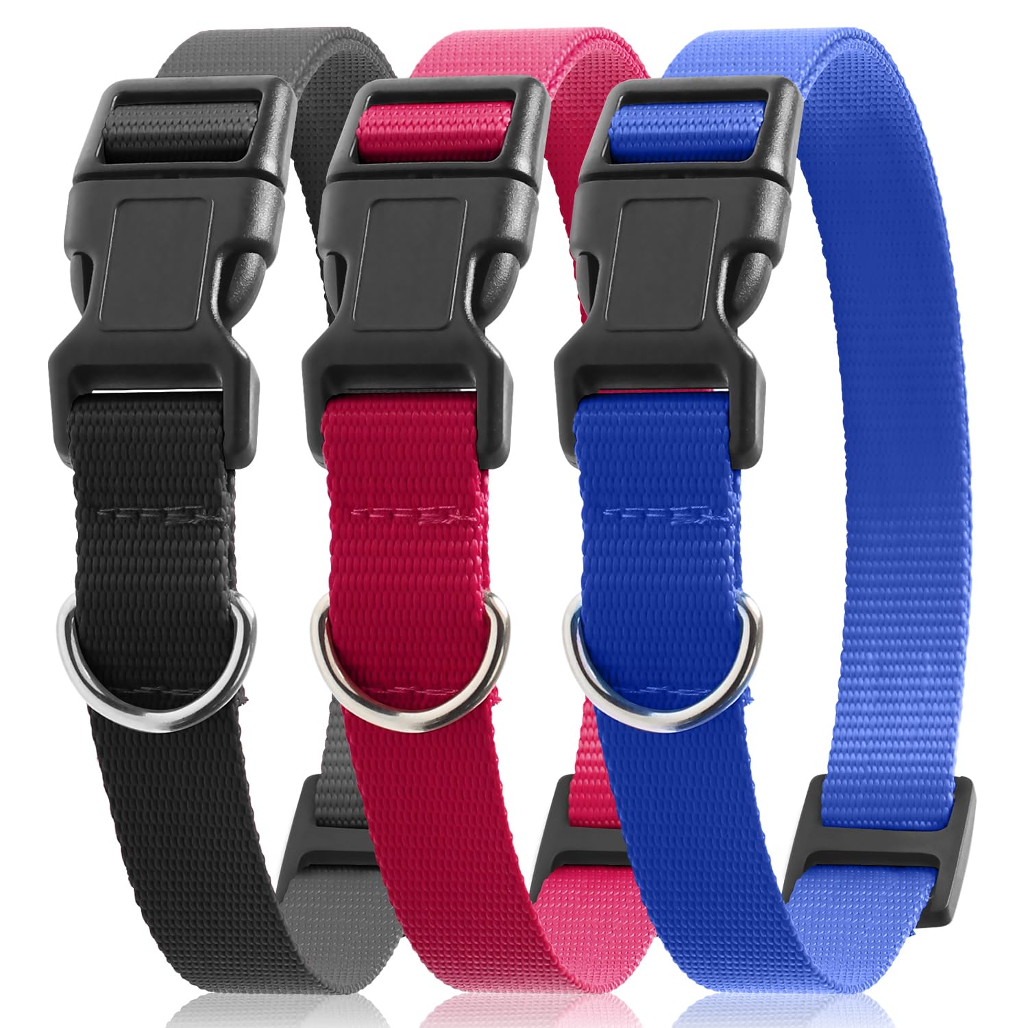 Petjoy Shock Collar Replacement Collar Strap, Bark Collar Replacement Strap 3-Packs, 3/4 Inch Dog Collar With Quick Release Buck