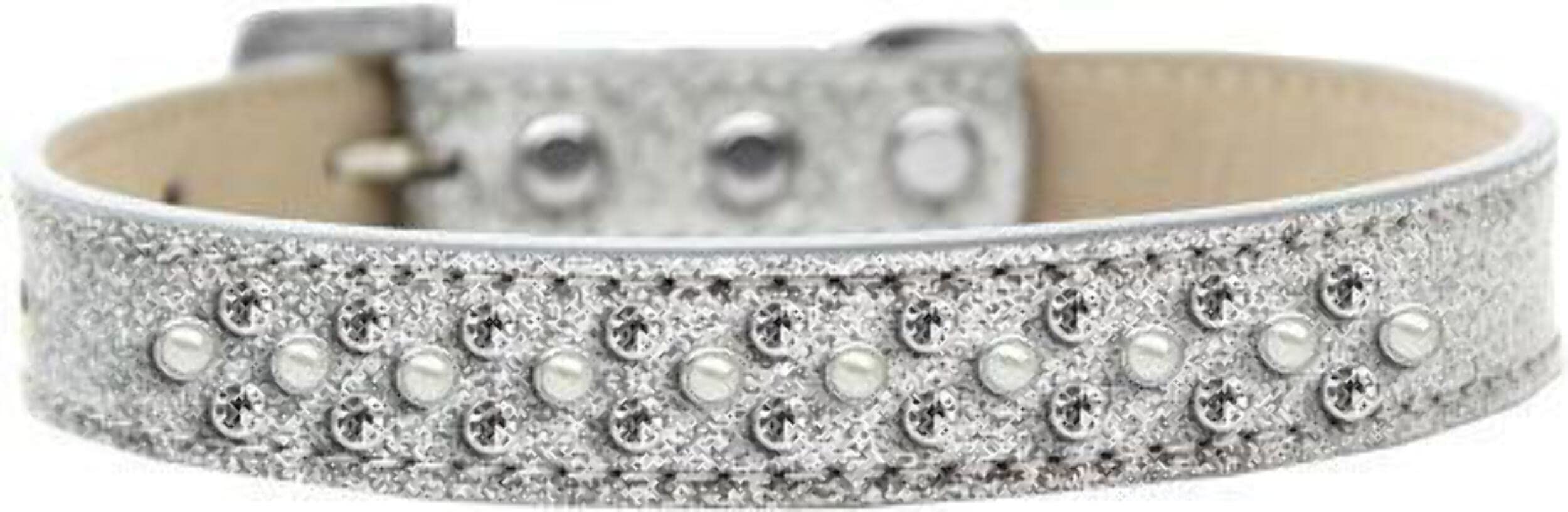 Mirage Pet Products Sprinkles Ice Cream Dog Collar with Pearl and Clear Crystals, Size 14, Pink