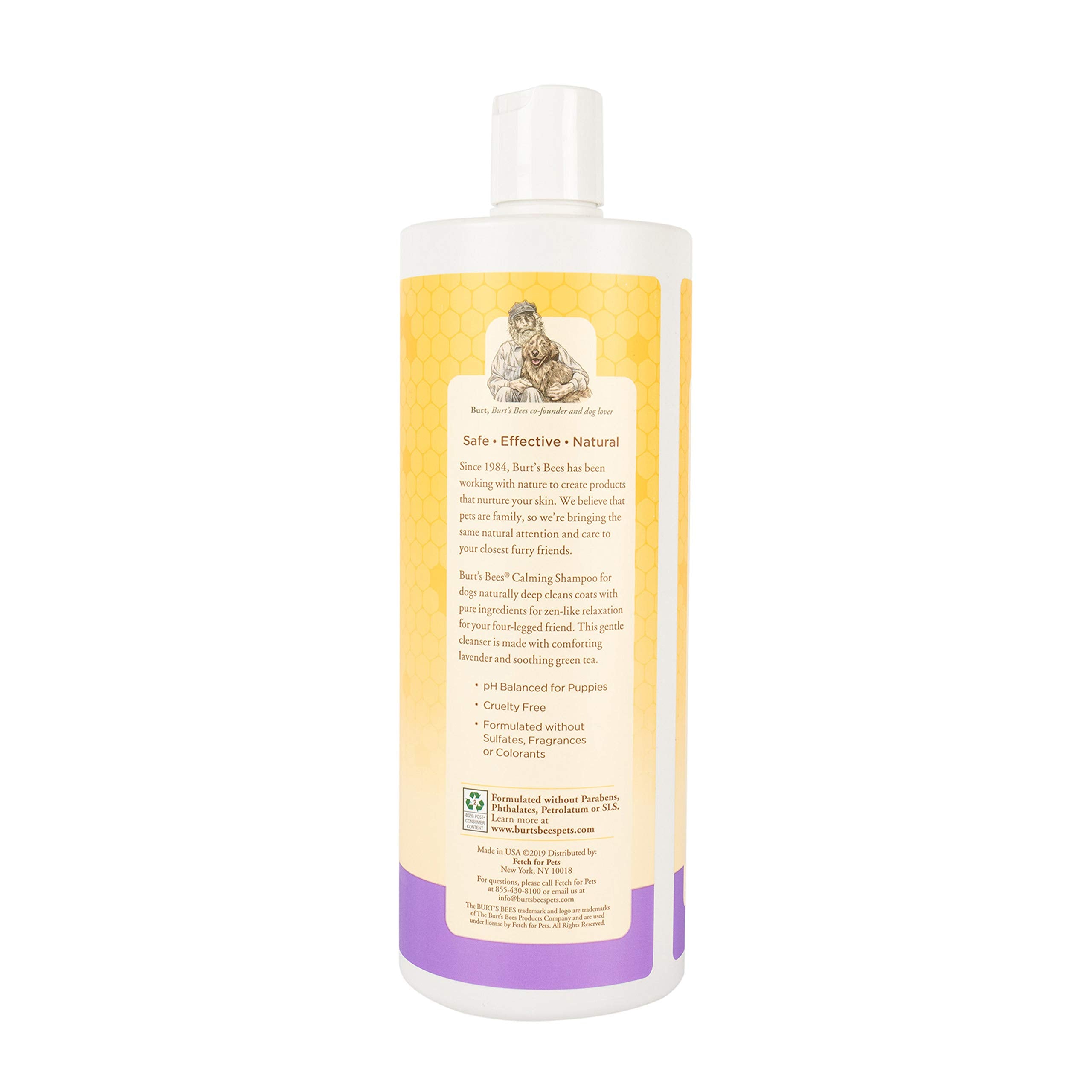 Burt'S Bees For Pets Natural Calming Dog Shampoo | Soothes, Calms & Revitalizes Dog'S Coats | Dog Shampoos Made With Lavender And Green Tea | Ph Balanced For Puppies - Made In Usa, 32 Oz