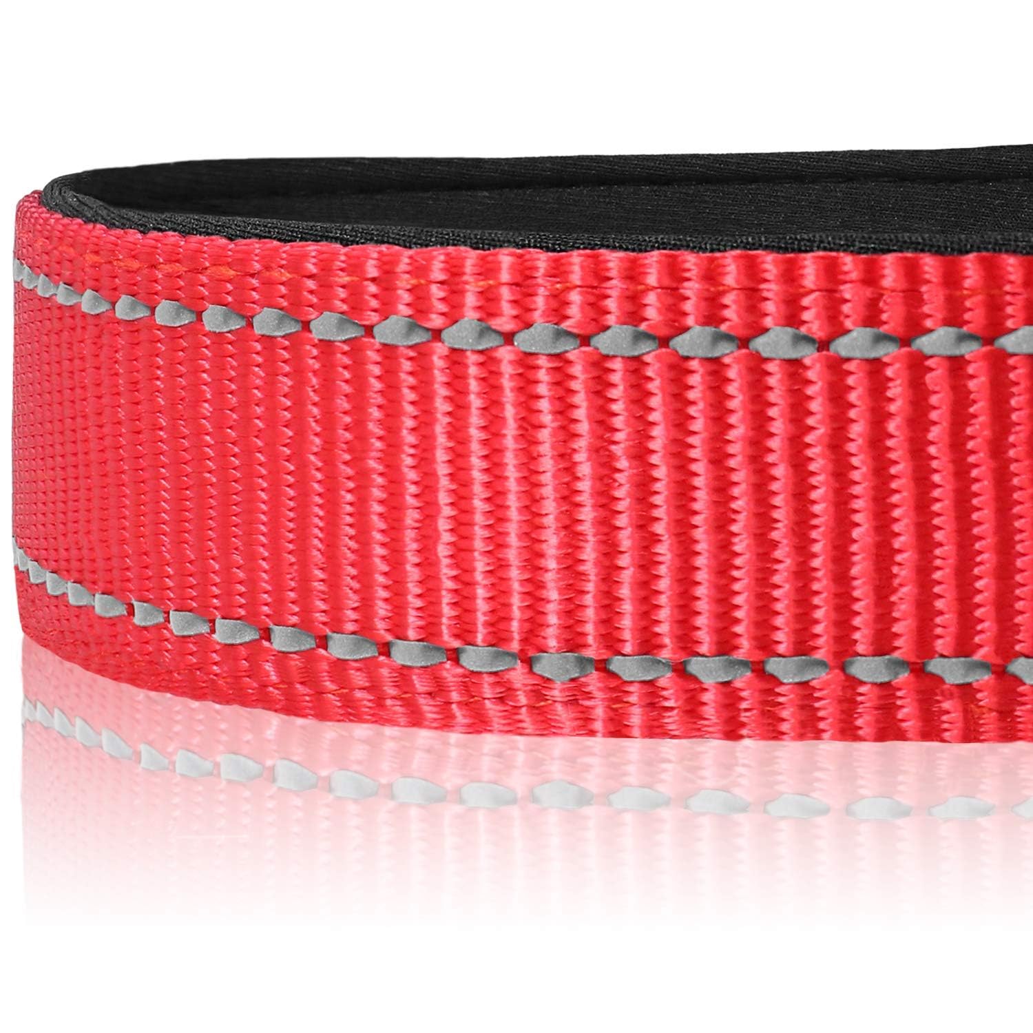 Joytale Reflective Dog Collar,Soft Neoprene Padded Breathable Nylon Pet Collar Adjustable For Extra Large Dogs,Red,Xl