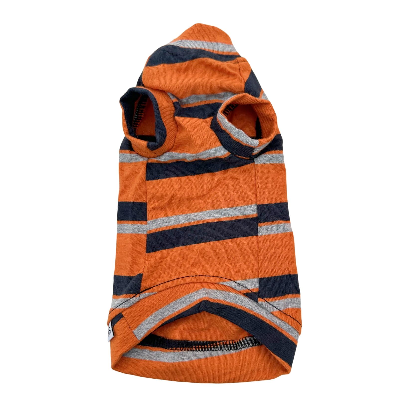 Vintage Stripes Sphynx Hairless Cats Shirt Cotton Cat Turtleneck Pet Clothes Kitten T-Shirts With Sleeves For Sphynx Cats (Orang