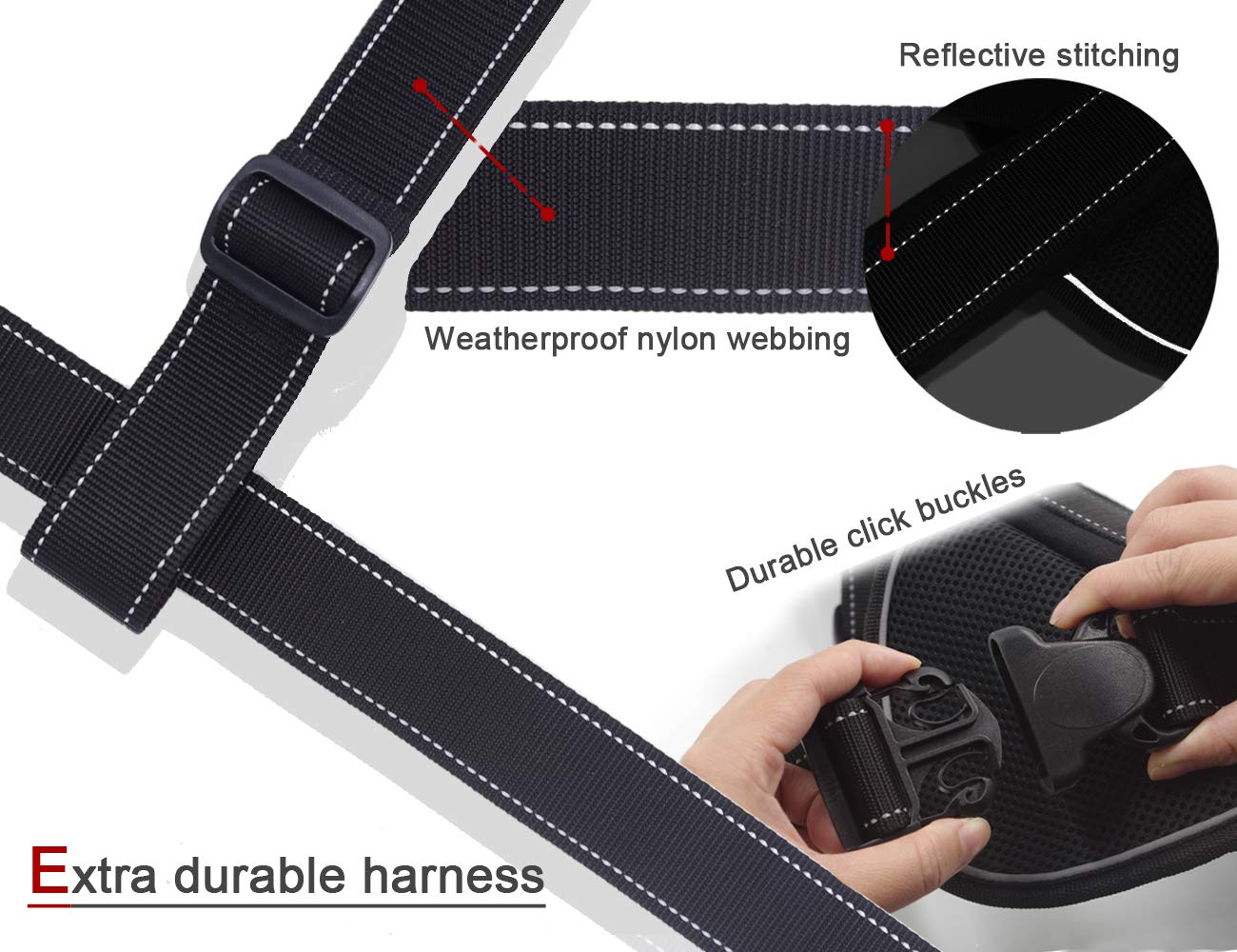 Heavy Duty Dog Harness For Large Dogs, No Pull Dog Vest Harness With Handle Extensible, Reflective Stitching (Xl)