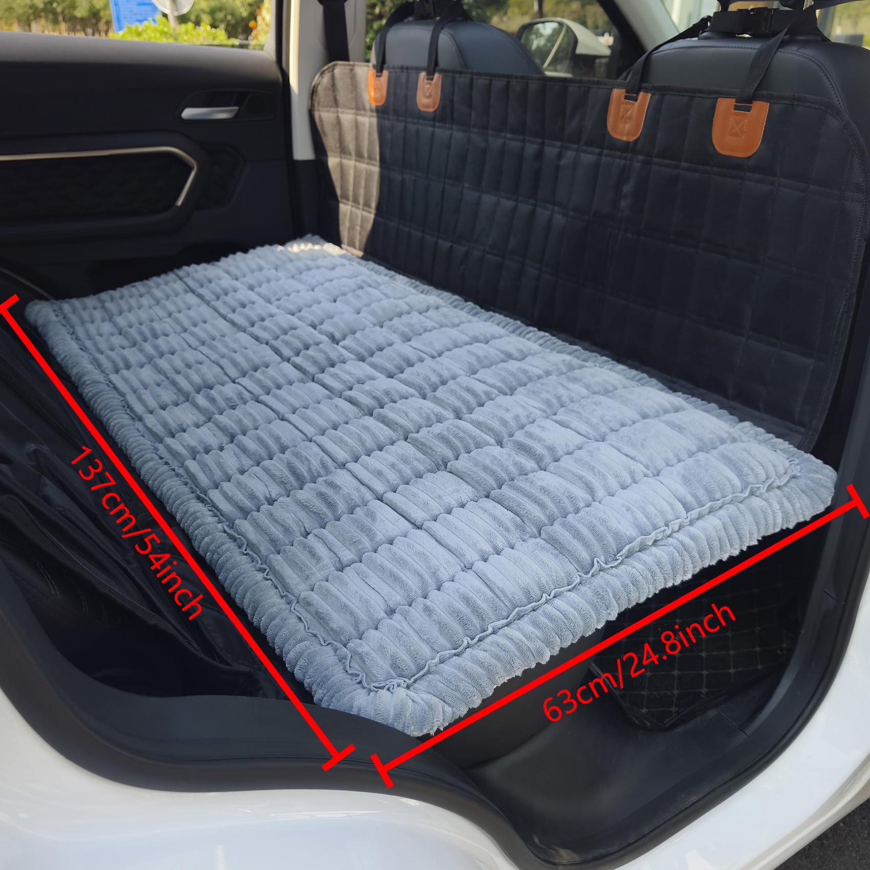 HOMEREFROM Dog Bed for Car, Backseat Pet Bed Mat, Dog Seat Cover for Car Back Seat, Non-Slip Travel Pet Mat, Fit for Backseat Ex