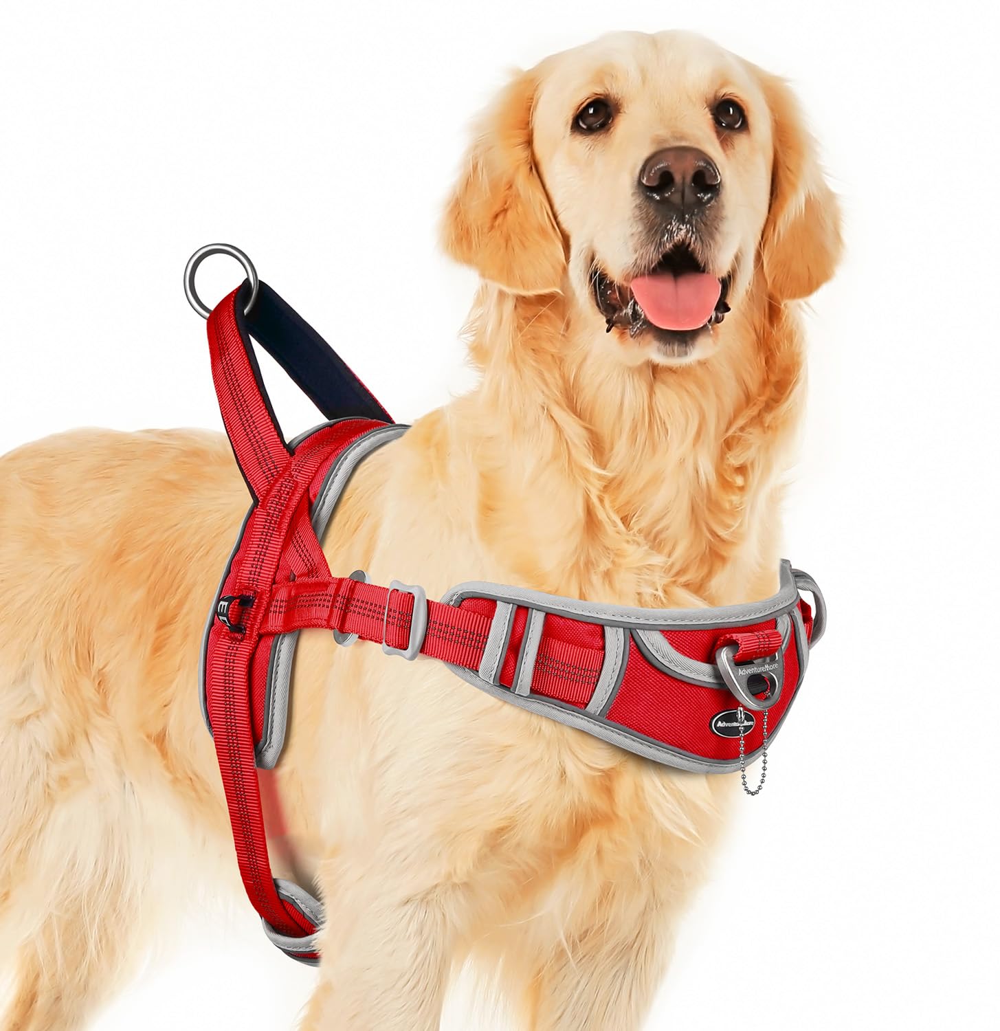 Adventuremore Dog Harness For Large Dogs No Pull, Sport Dog Halter Harness Reflective Breathable Dog Vest Escape Proof Dog Harness With Easy Control Front Clip Handle For Training Walking Xl Red