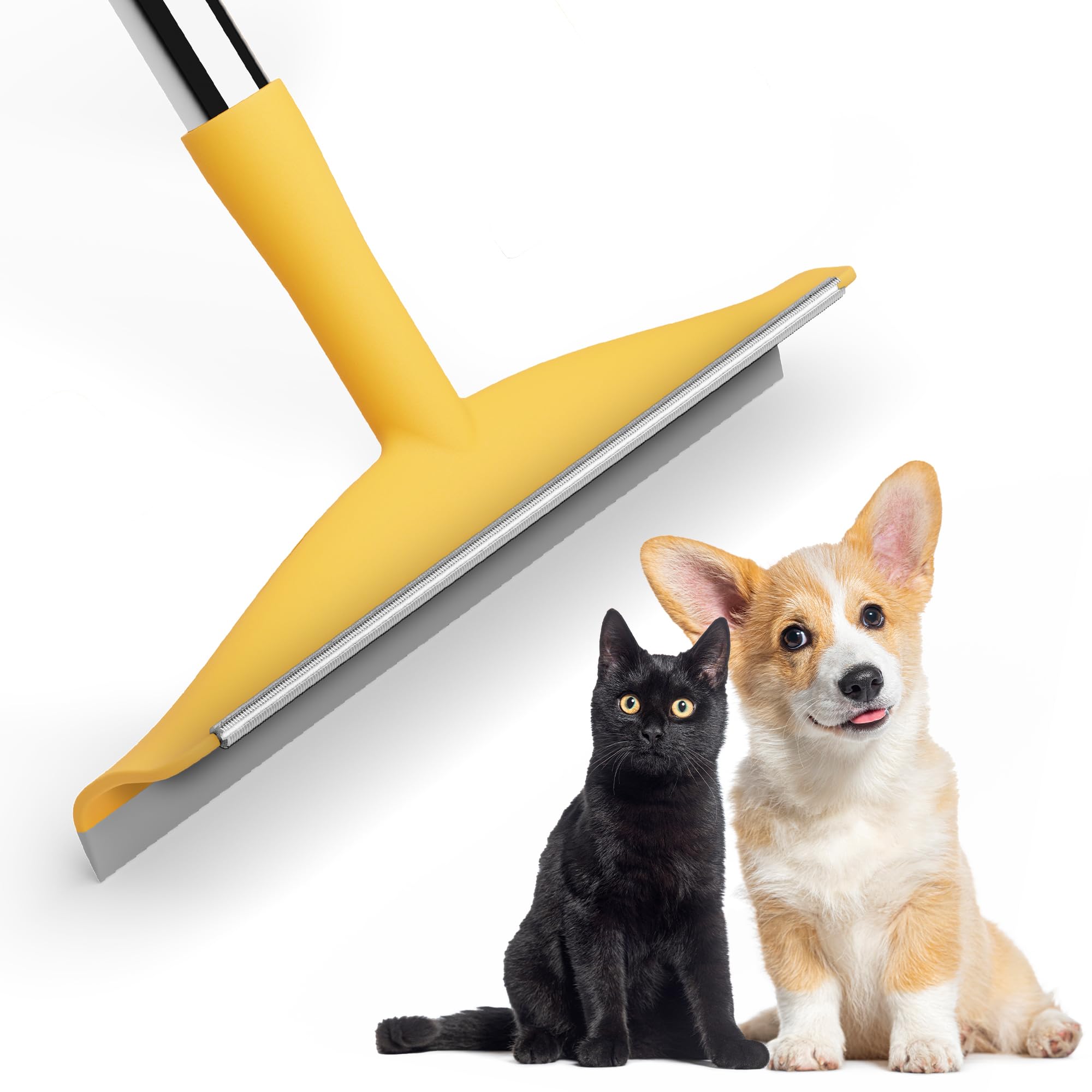 Fursprint Xtra Tool: Reusable Pet Hair Removal Broom - Adjustable 60'' Handle - As Easy As Our Pro, But Made For Carpets, Curtai