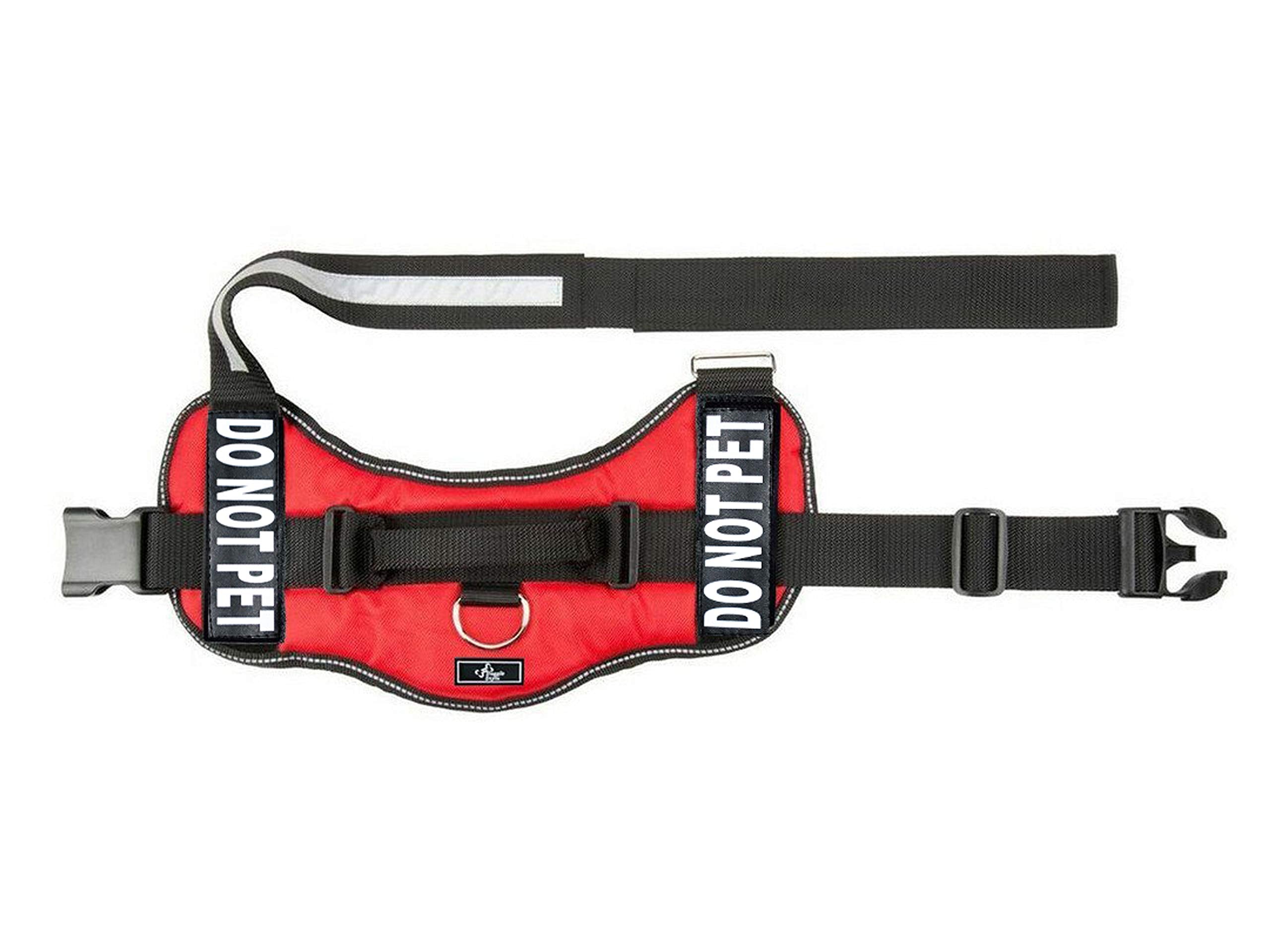 DO NOT PET Dog Vest Harness with Removable Patches and Reflective Trim. Comes with 2 DO NOT PET Reflective Removable Patches. Pl