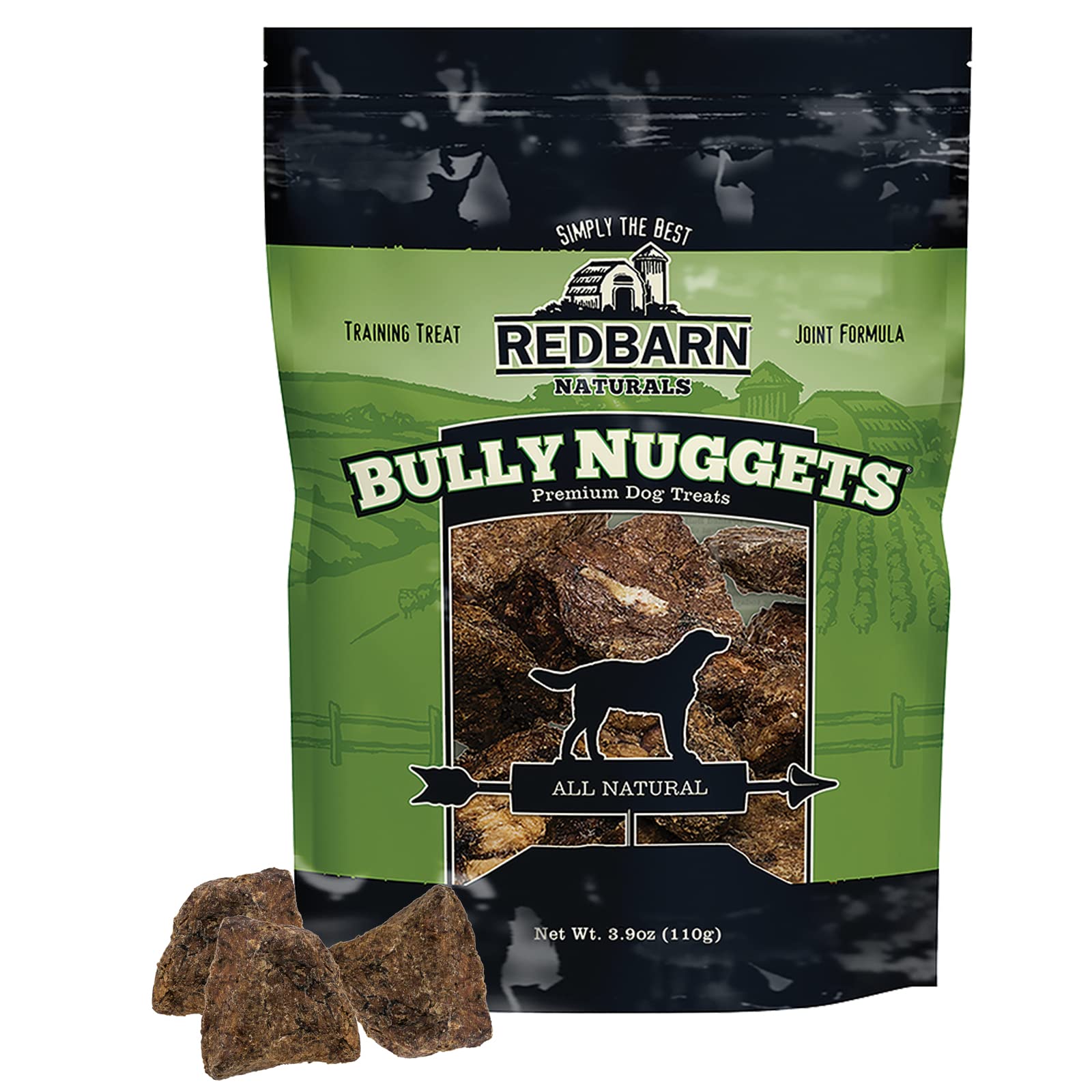 Redbarn All-Natural Bully Nuggets Healthy Dog Training Treat Bites - Grain-Free Beef Lung Made in USA for Small Medium Large Bre