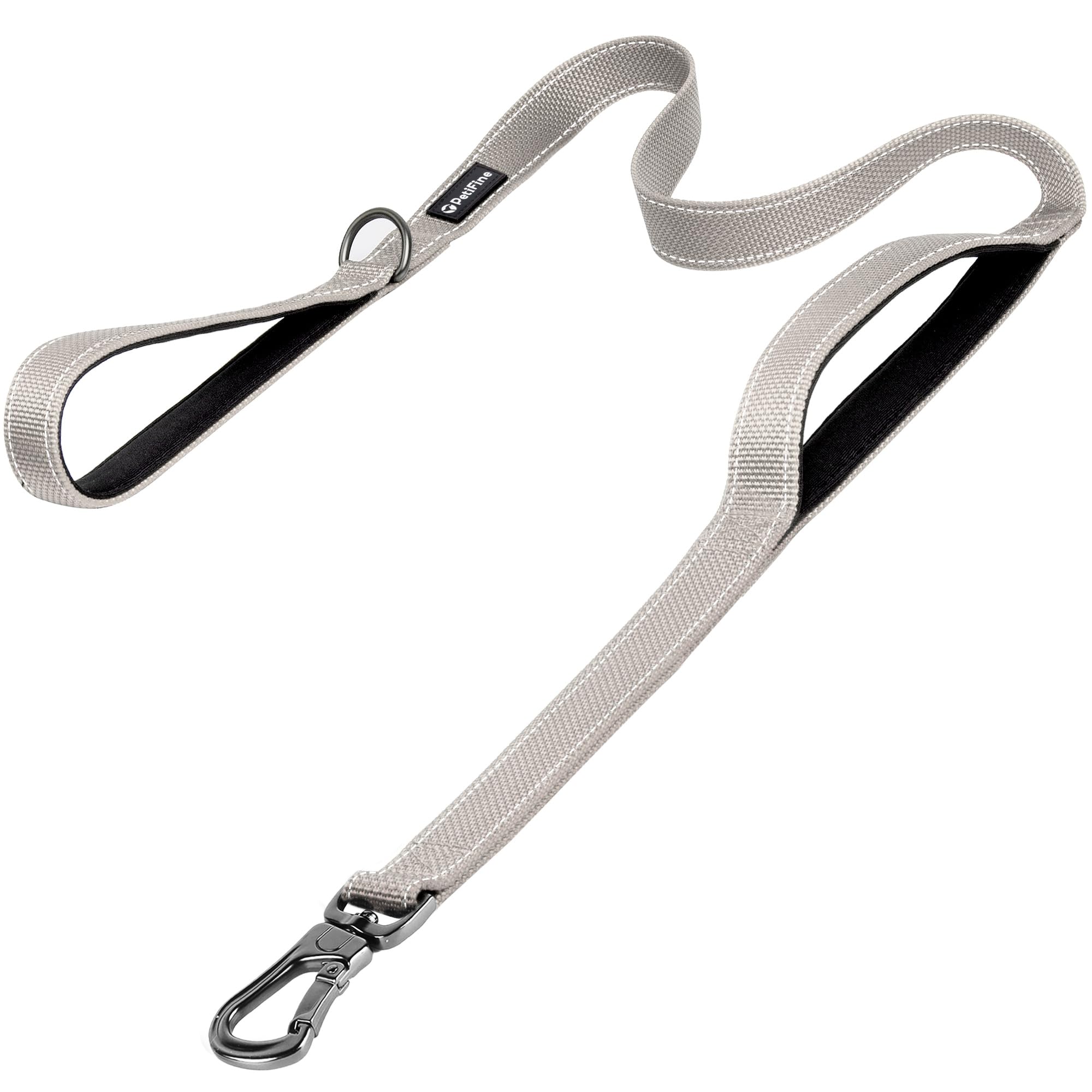 Petifine 5Ft Heavy Duty Dog Leash With Soft Padded Double Handle, Durable Strong Clasp Dog Leashes, Reflective Nylon Walking Lea