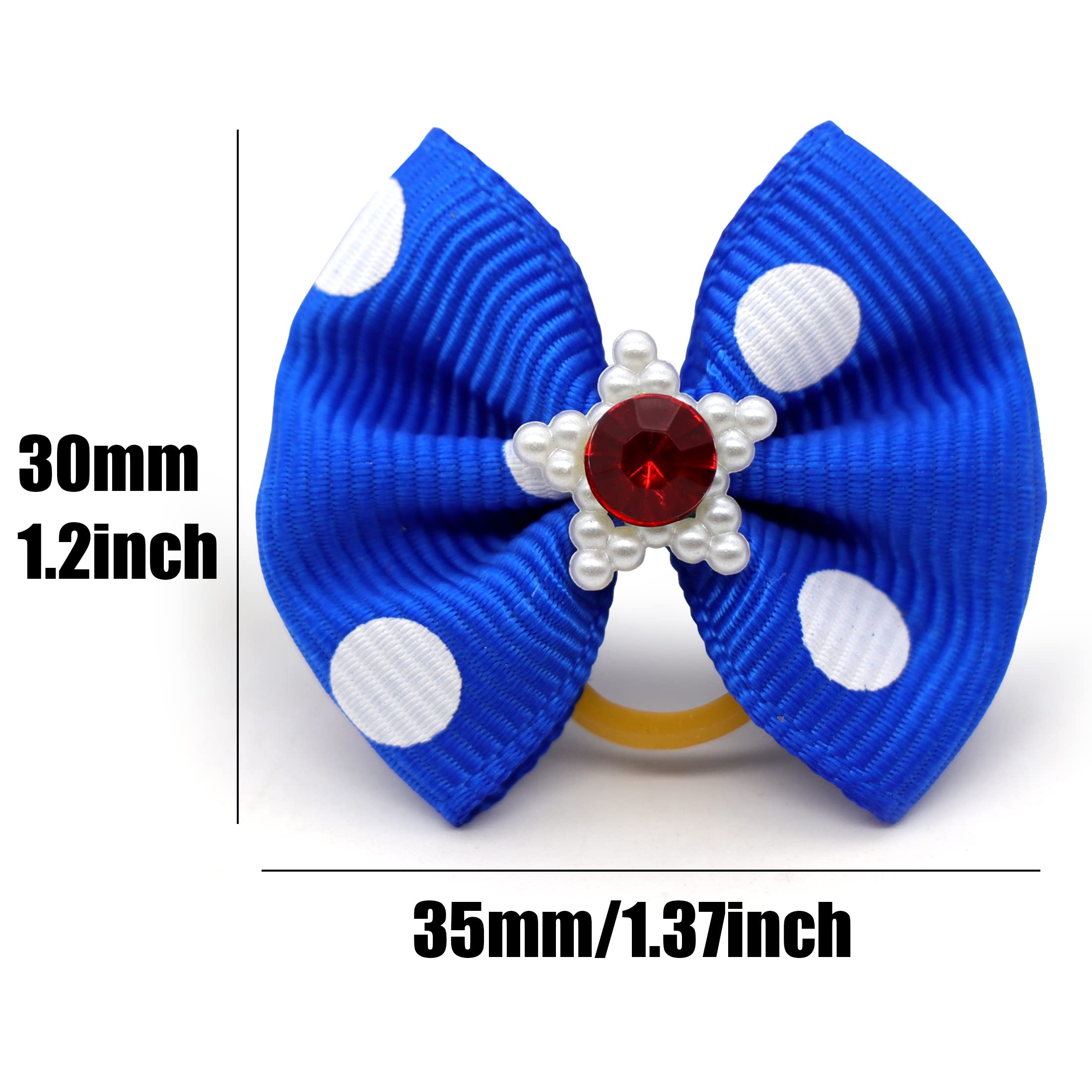 Petbuy Christmas Dog Hair Bows - Cute Puppy Bowknots With Rubber Bands, Pet Grooming Accessories For Party