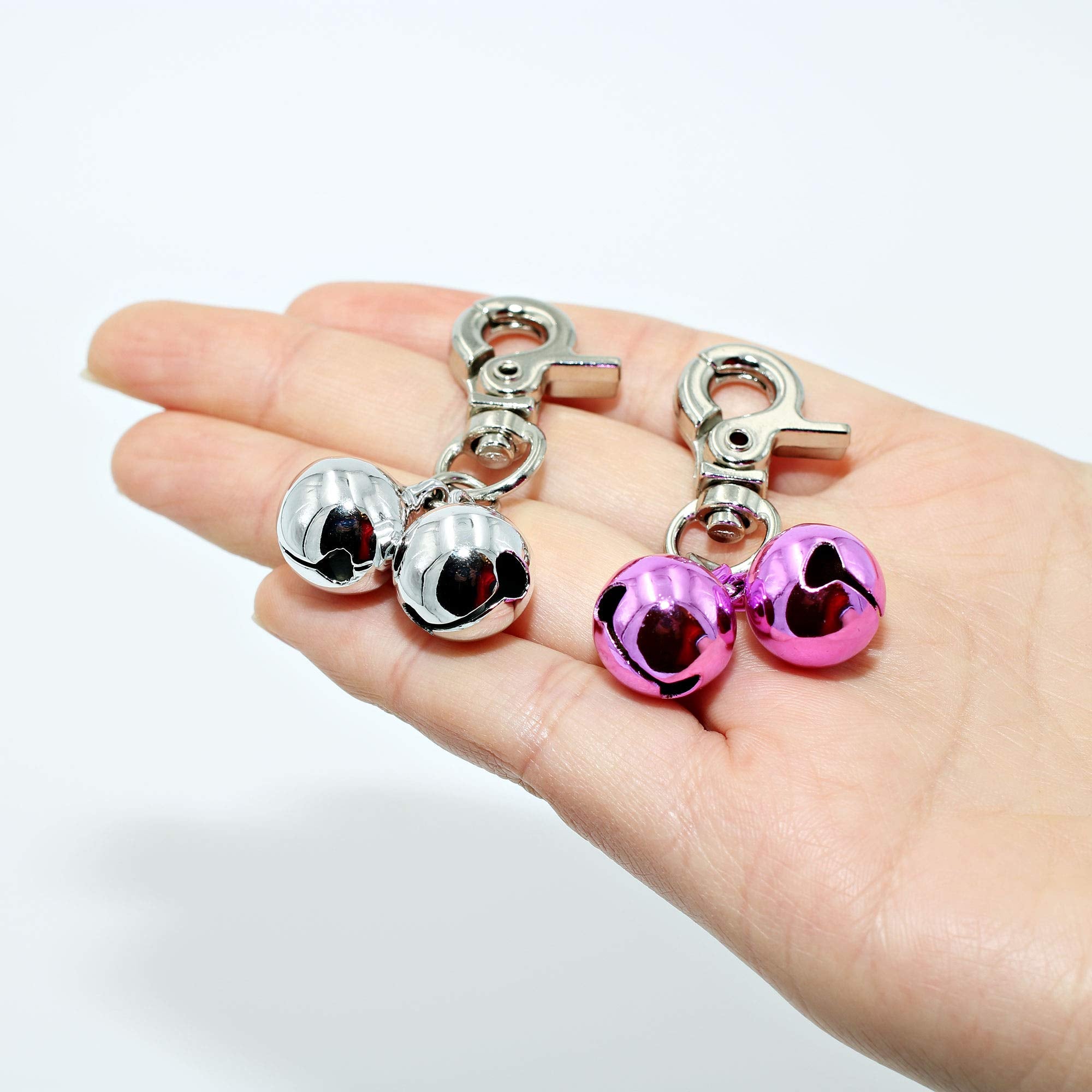 Bells For Dog Collars - 2 Pack Stainless Steel Bell Necklace For Dogs & Cat - Pet Pendant Accessories Training Collar Charm With