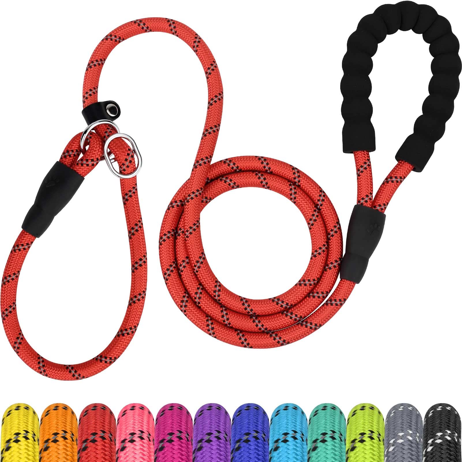 Tagme Slip Leads For Dogs, 6 Ft Heavy Duty Dog Leash With Padded Handle, Strong Rope No Pull Pet Training Leash For Small Dogs,R