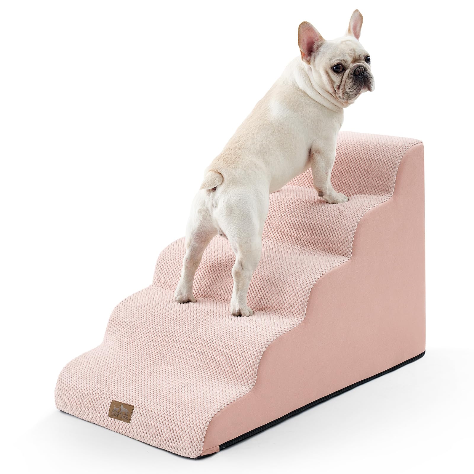 COZY KISS Wide Dog Stairs 19.7 Width, Pet Step for Small/Medium/Large Dog, Puppy or Cat, Pet Ramp for High Bed or Car, High Dens
