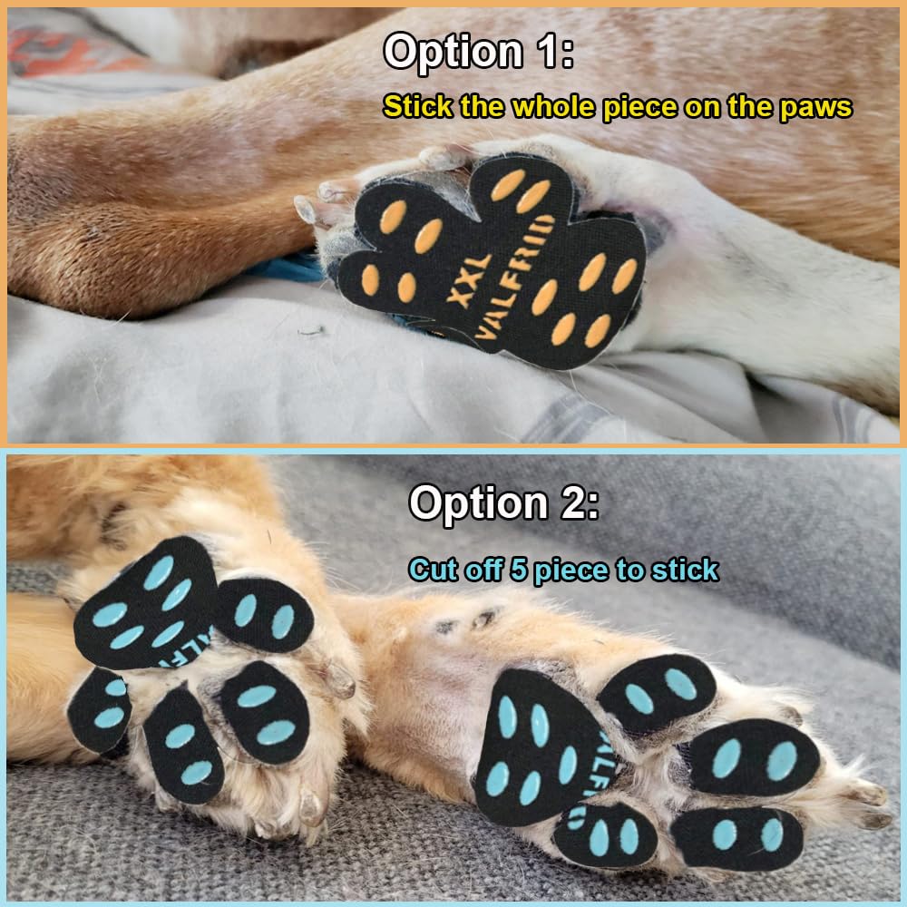 Valfrid Dog Paw Pads Anti-Slip Paw Protector,15 Sets-60 Pads Keeps Dogs From Slipping On Hardwood Floors,Traction Control Non-Sk