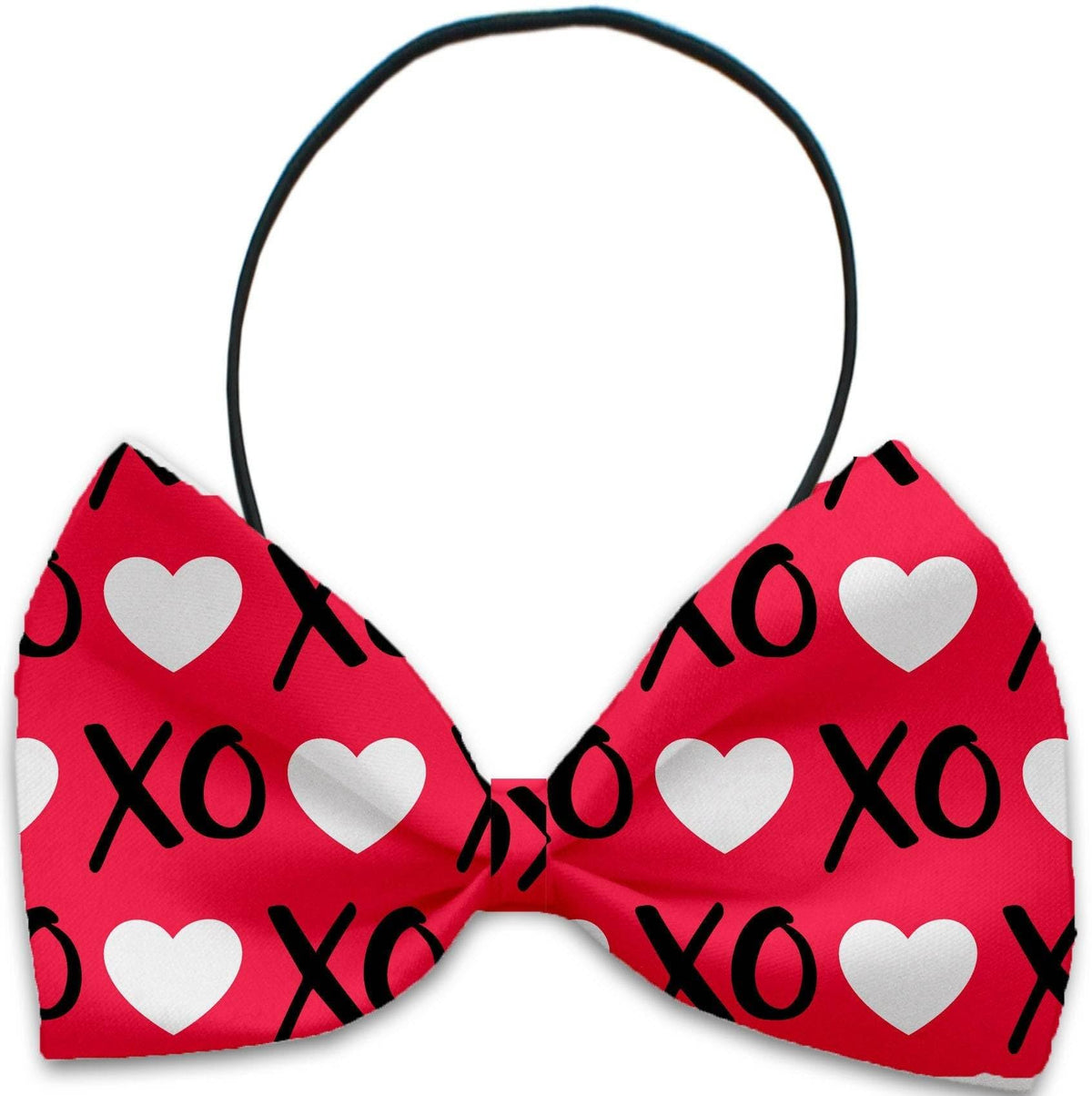 Pet, Dog and Cat Bow Ties, &quot;Sweetheart Group&quot; *Available in 7 different pattern options!* Elastic Band Red XOXO