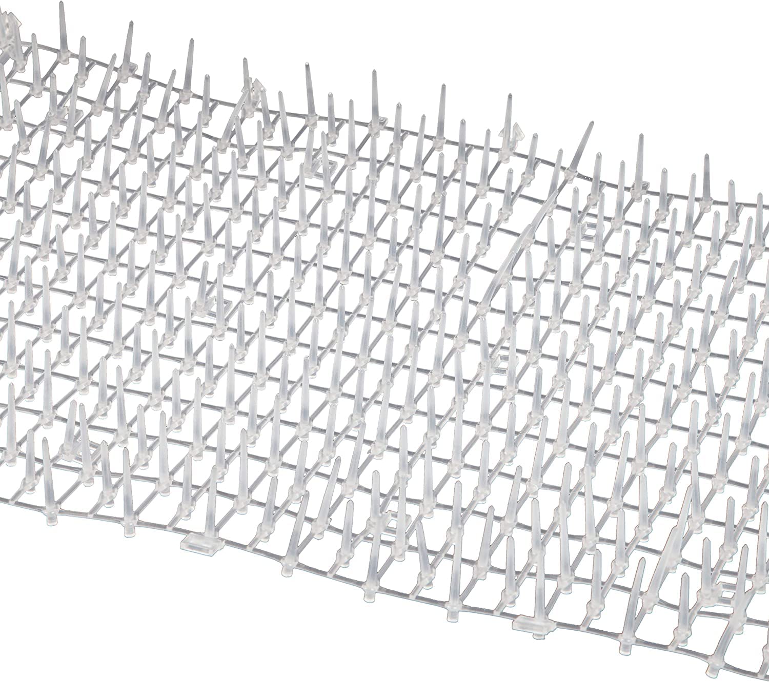 Cat Scat Mat Clear (14 Ft.) With 10 Staples, Anti-Cat Network With Spikes Digging Stopper - Cat Deterrent Mat For Indoor And Out