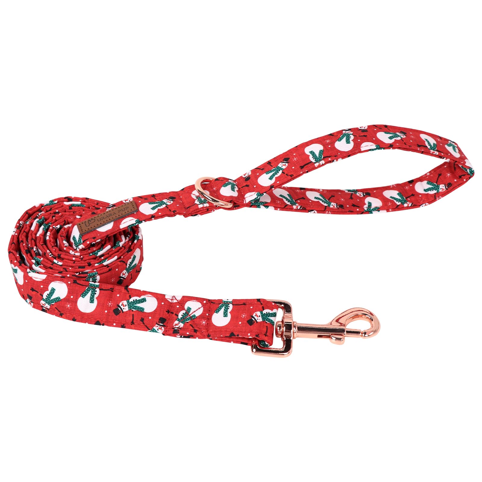 Up Urara Pup Dog Leash Match Dog Collar, Sturdy Durable Christmas Cotton Dog Leash, Santa Dog Training Leash For Small Medium La