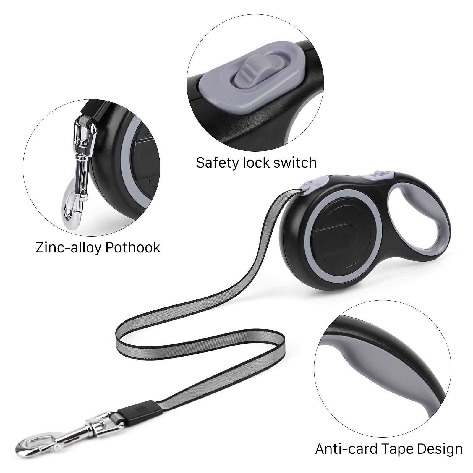 Segarty Dog Leash Retractable 26Ft, Dog Leashes For Small Medium Large Pets Up To 110Lbs, Heavy Duty 1 Button Break & Lock No Ta