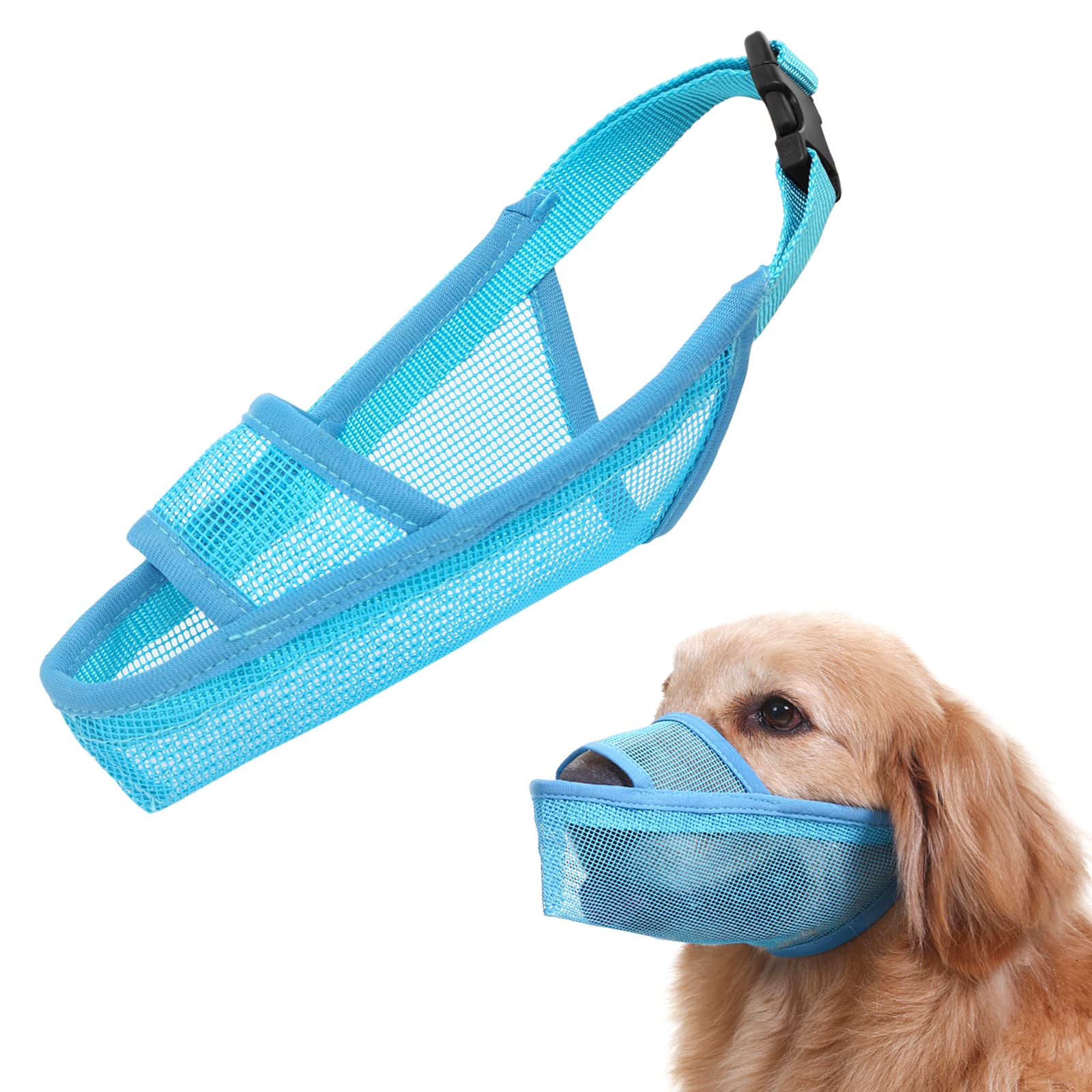 Crazy Felix Nylon Dog Muzzle for Small Medium Large Dogs, Air Mesh Breathable and Drinkable Pet Muzzle for Anti-Biting Anti-Bark