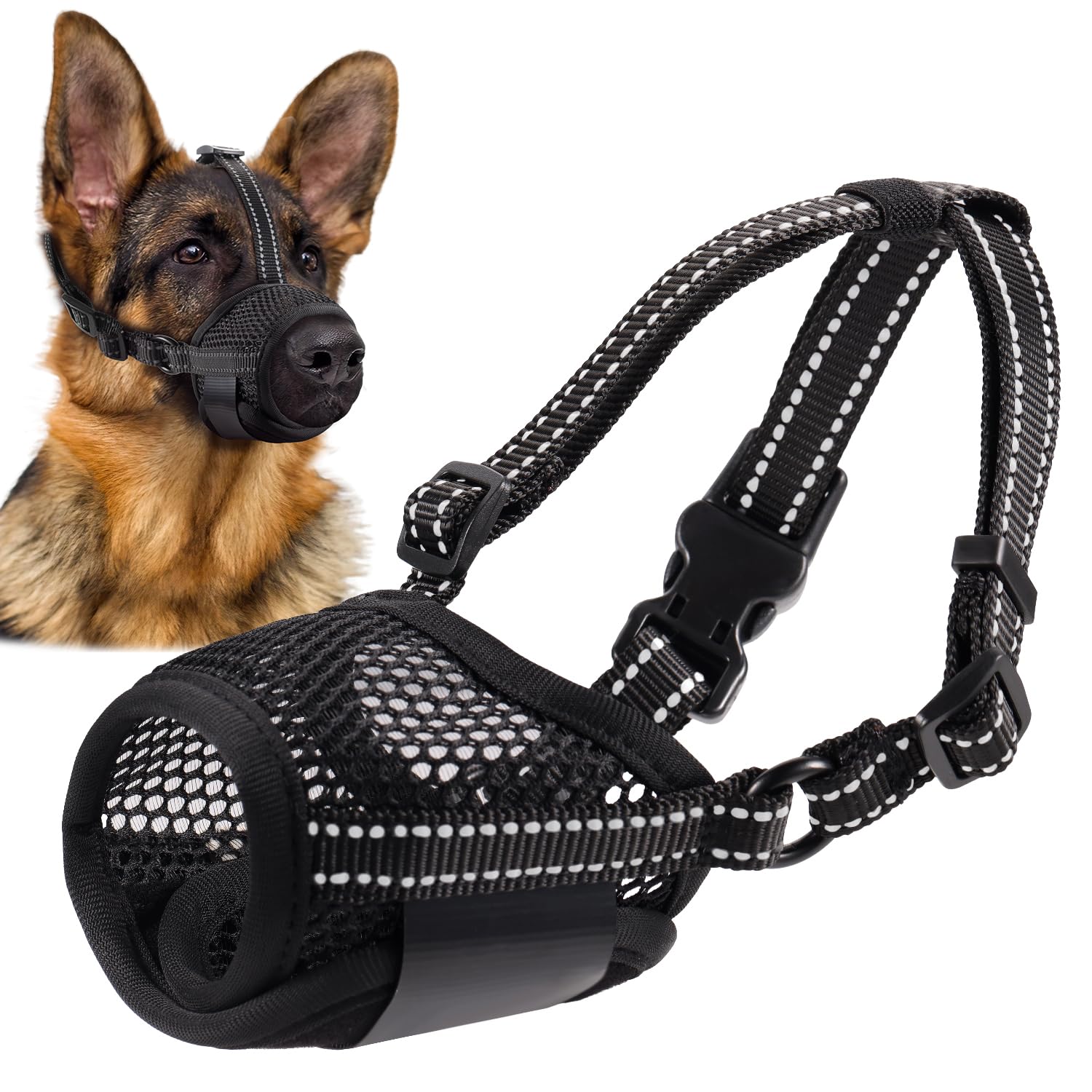 Bonthee Dog Muzzle,Soft Mesh Muzzle For Small Medium Large Dogs To Prevent Biting,Pets Muzzle For Chihuahua Poodle Husky Labrado