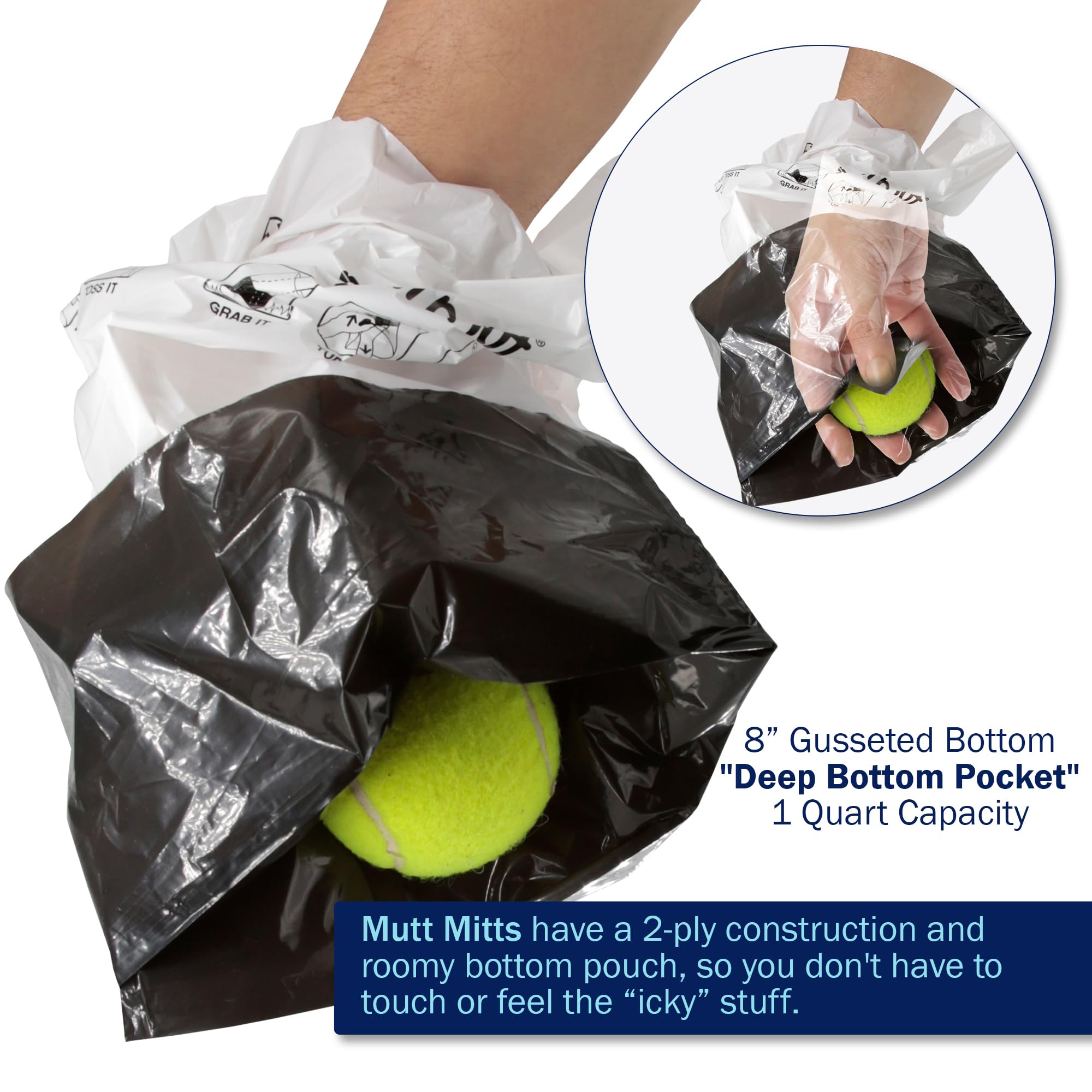 Mutt Mitt 2-Ply Dog Waste Pick-Up Bags Dispense-A-Mitt - 200 Dog Waste Bags In A Wall Mountable Box.