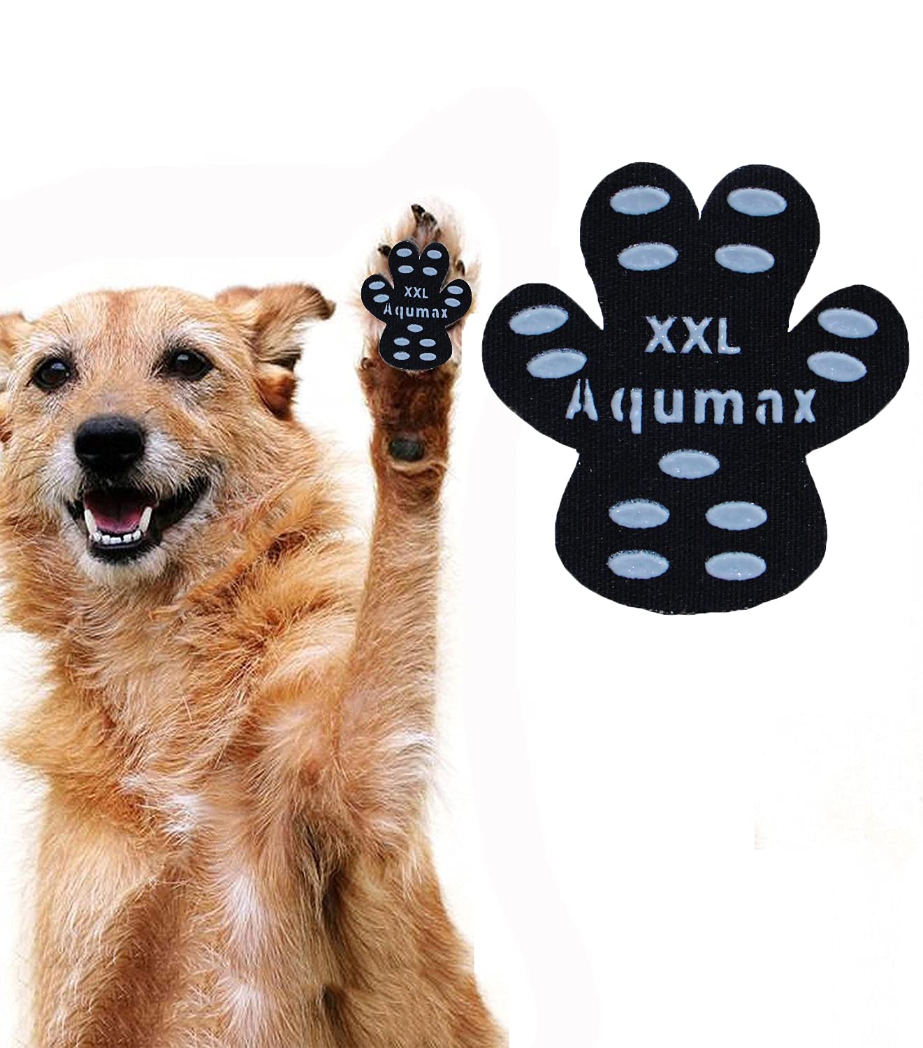 Aqumax Dog Paw Protector Gripper Traction Pads,Dog Paw Covers,Foot Stickers In Summer Hot/Winter Cold Pavement,Dog Shoes Booties