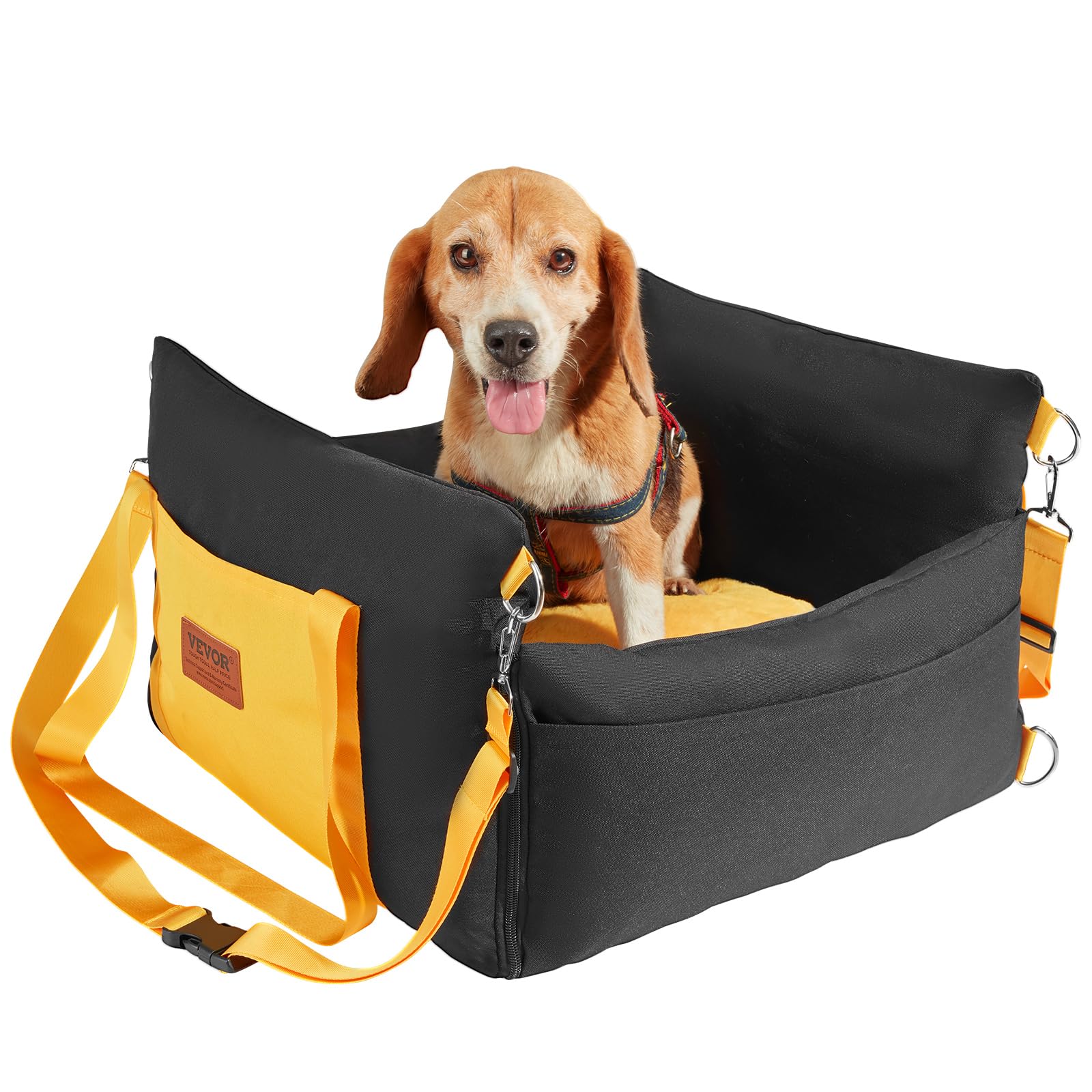 Vevor Dog Booster Car Seat Pet Car Seat For Small Dog Up To 25Lbs Black