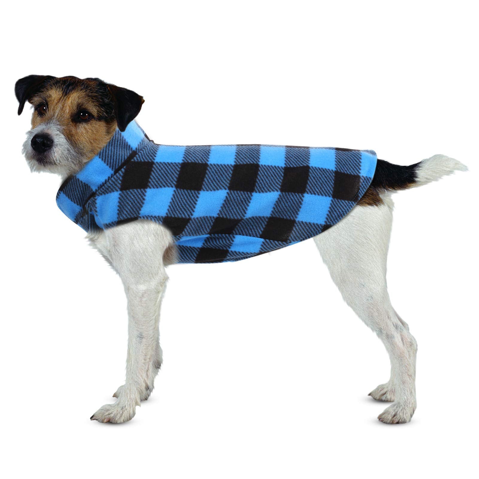Asenku Plaid Shirt & Sweater Reversible Dog Vest - Pet Apparel For Small To Large Dogs, Blue, Xxs