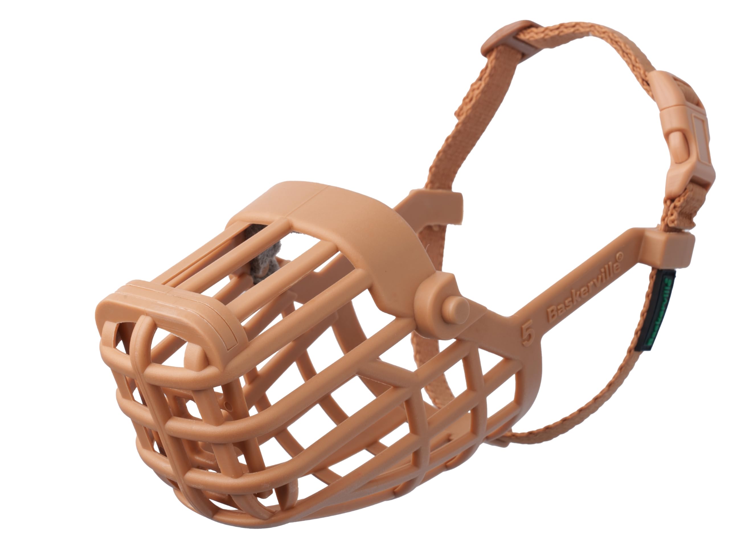 Baskerville Classic Basket Muzzle - Dog can Pant and Drink, Prevents Biting and Food Waste Scavenging, Strong TPR, Breathable Do