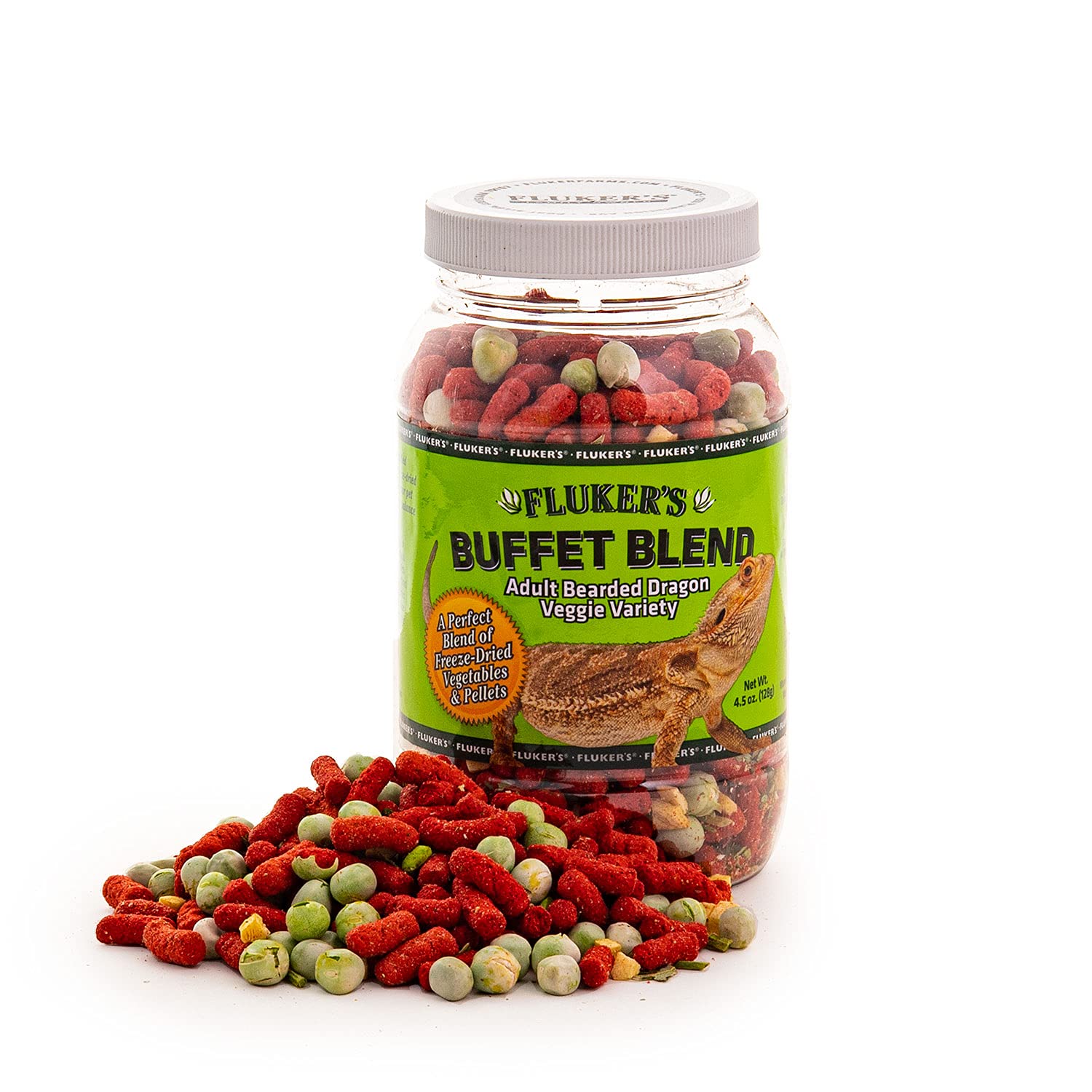 Flukers Buffet Blend Adult Bearded Dragon Veggie Variety Diet, 4.5 oz (76042)