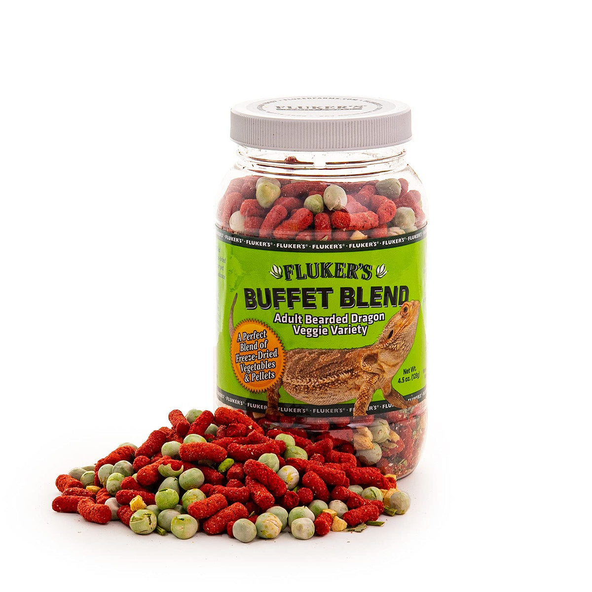 Fluker'S Buffet Blend Adult Bearded Dragon Veggie Variety Diet, 4.5 Oz (76042)