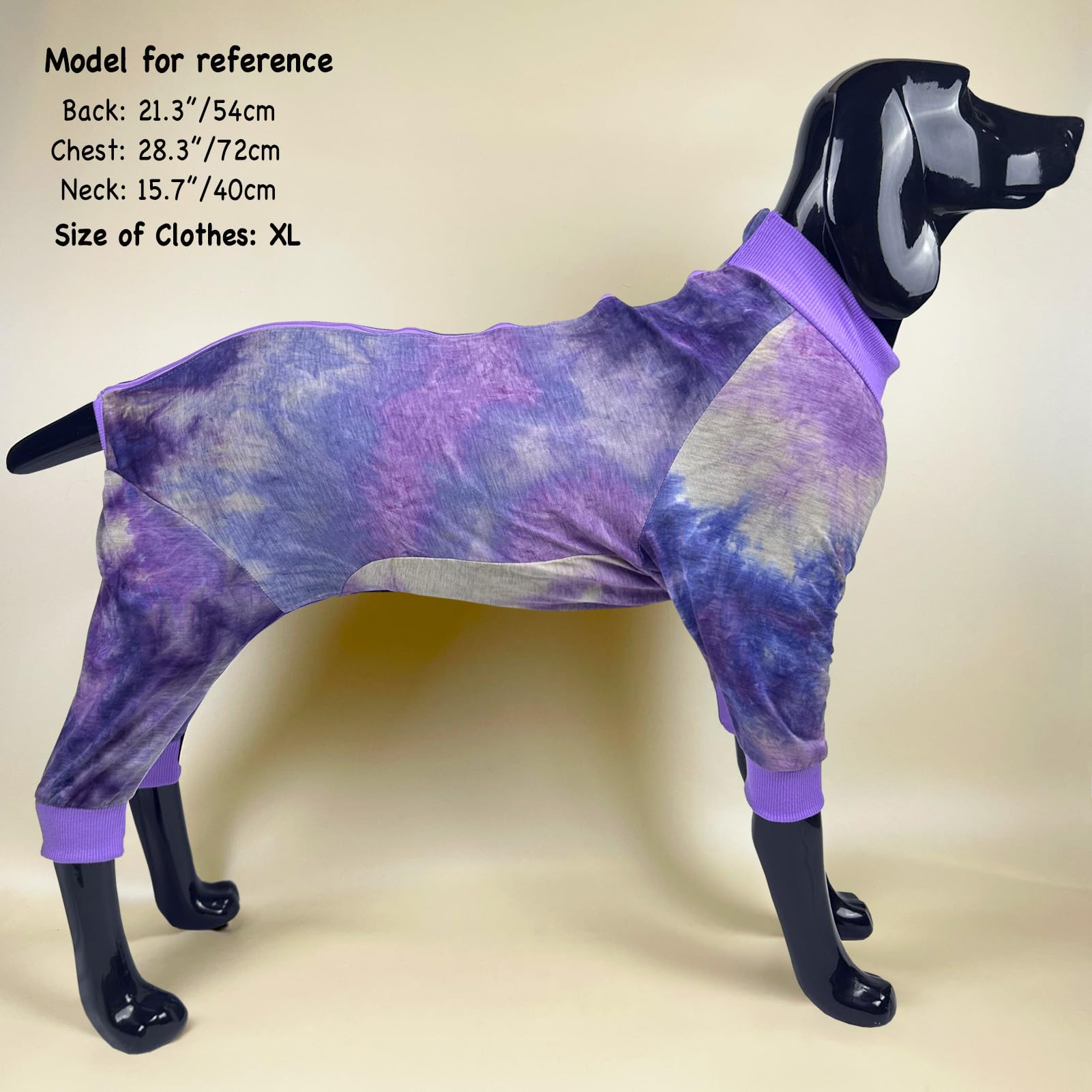 D.E.E Dog Pajamas Large Cotton Dog Clothes Warm And Comfortable Lightweight Jumpsuits Prevent Licking Wound (Zippurple, 2Xl)