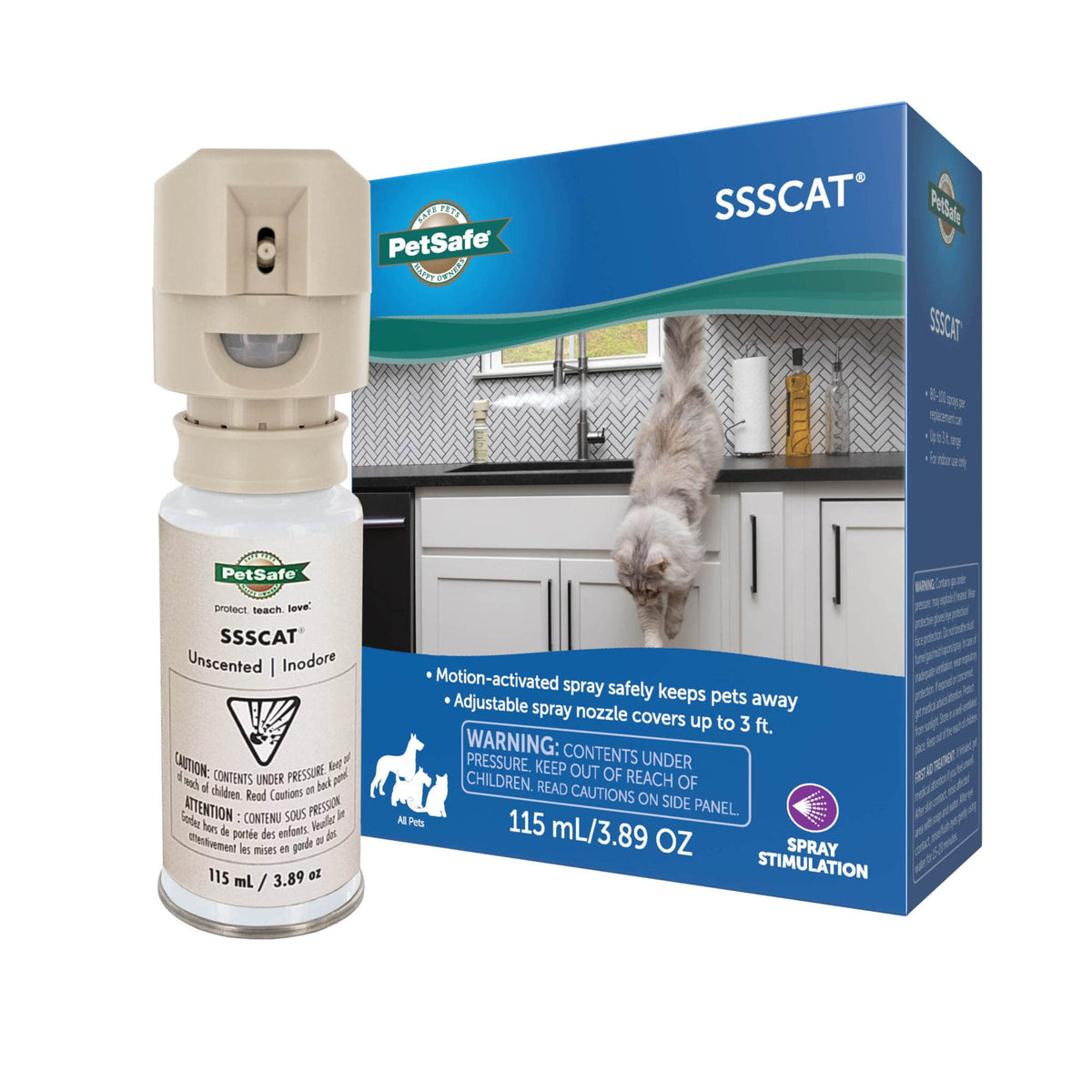 Petsafe Ssscat Spray Pet Deterrent, Motion Activated Pet Proofing Repellent For Cats And Dogs, Environmentally Friendly
